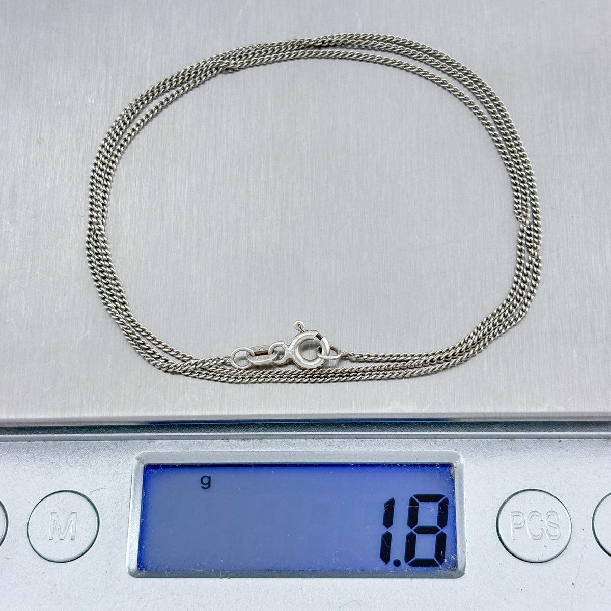 Vintage Sterling Silver 925 Fine Curb Chain Necklace 21"
