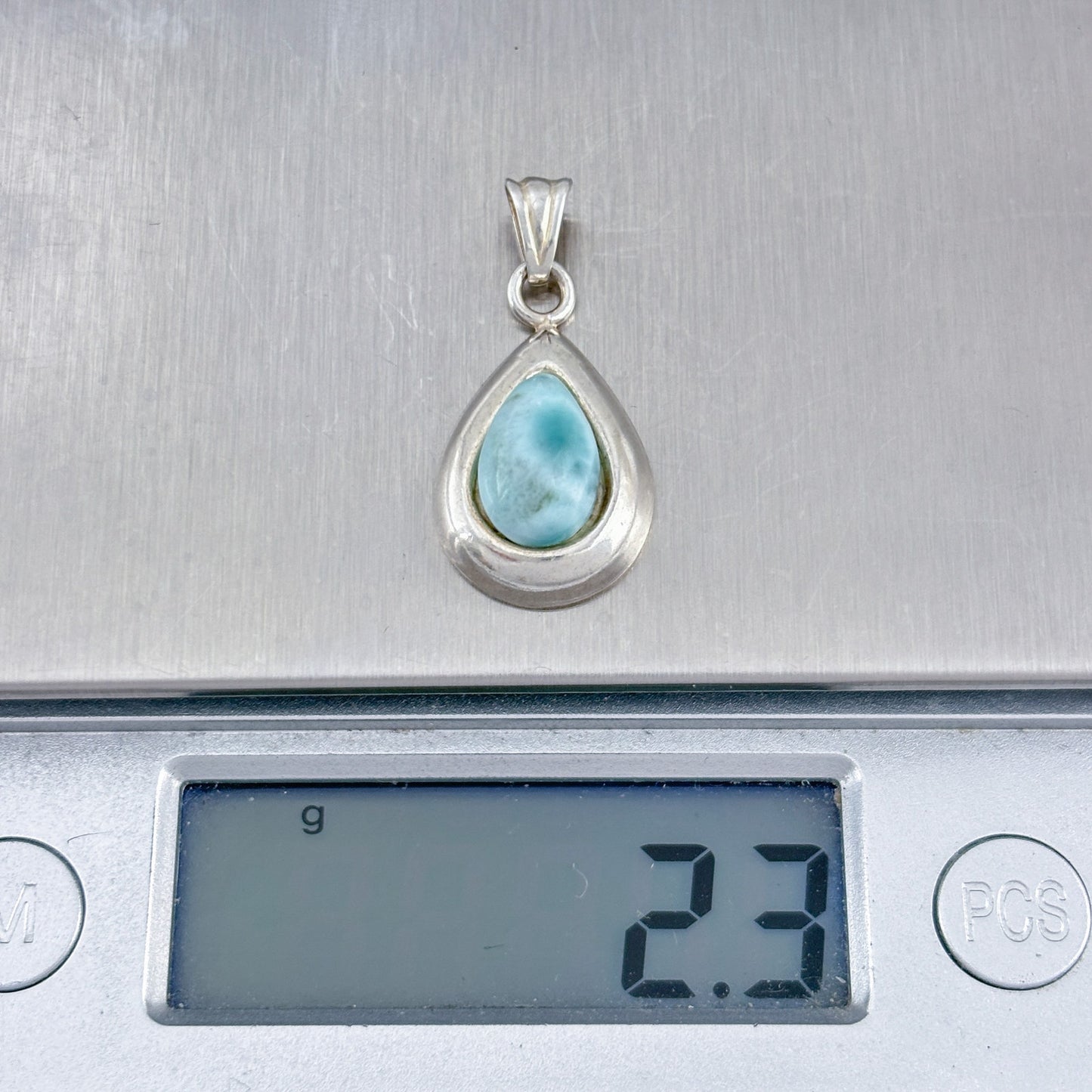 Vintage Sterling Silver 925 Larimar Pendant