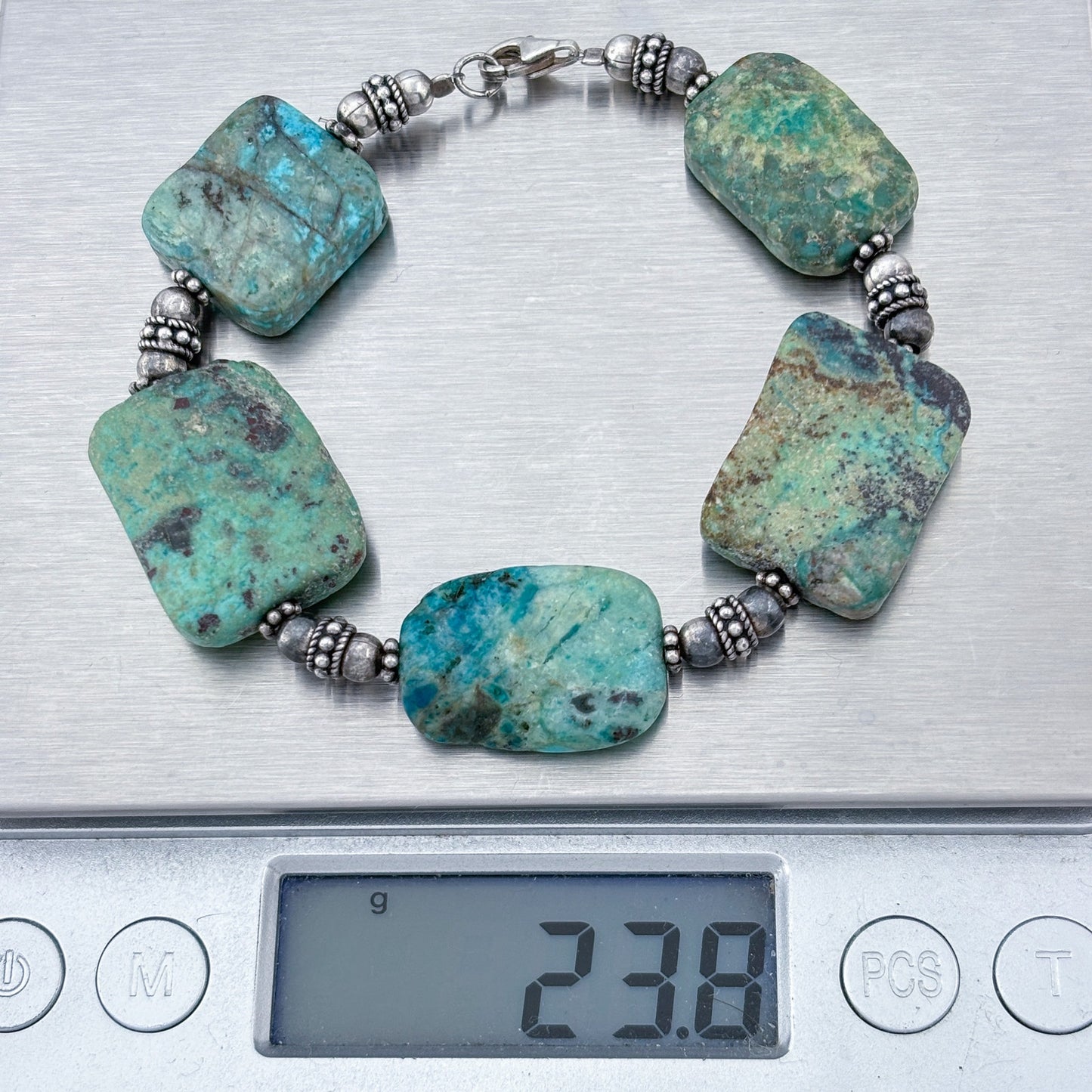 Vintage Sterling Silver 925 Turquoise Bracelet 7"