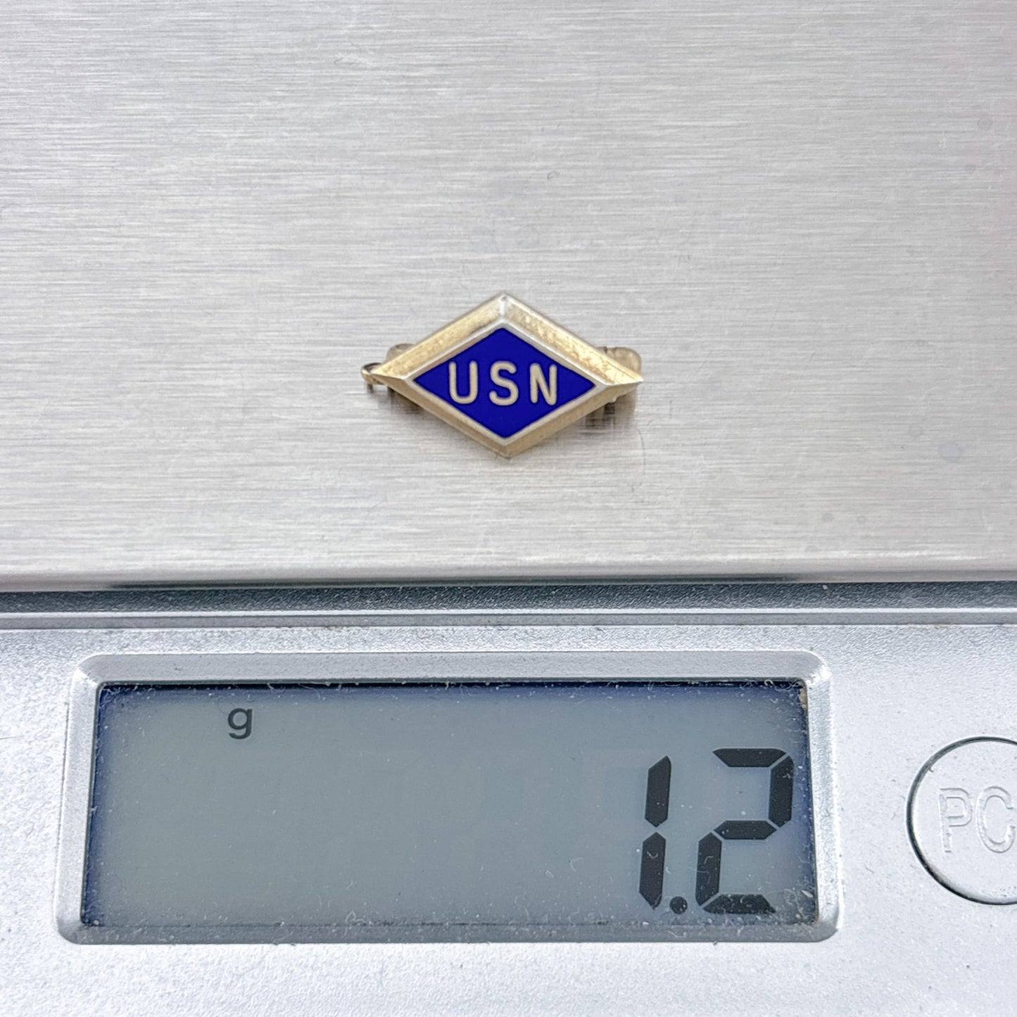 Vintage Sterling Silver 925 USN Enamel Brooch