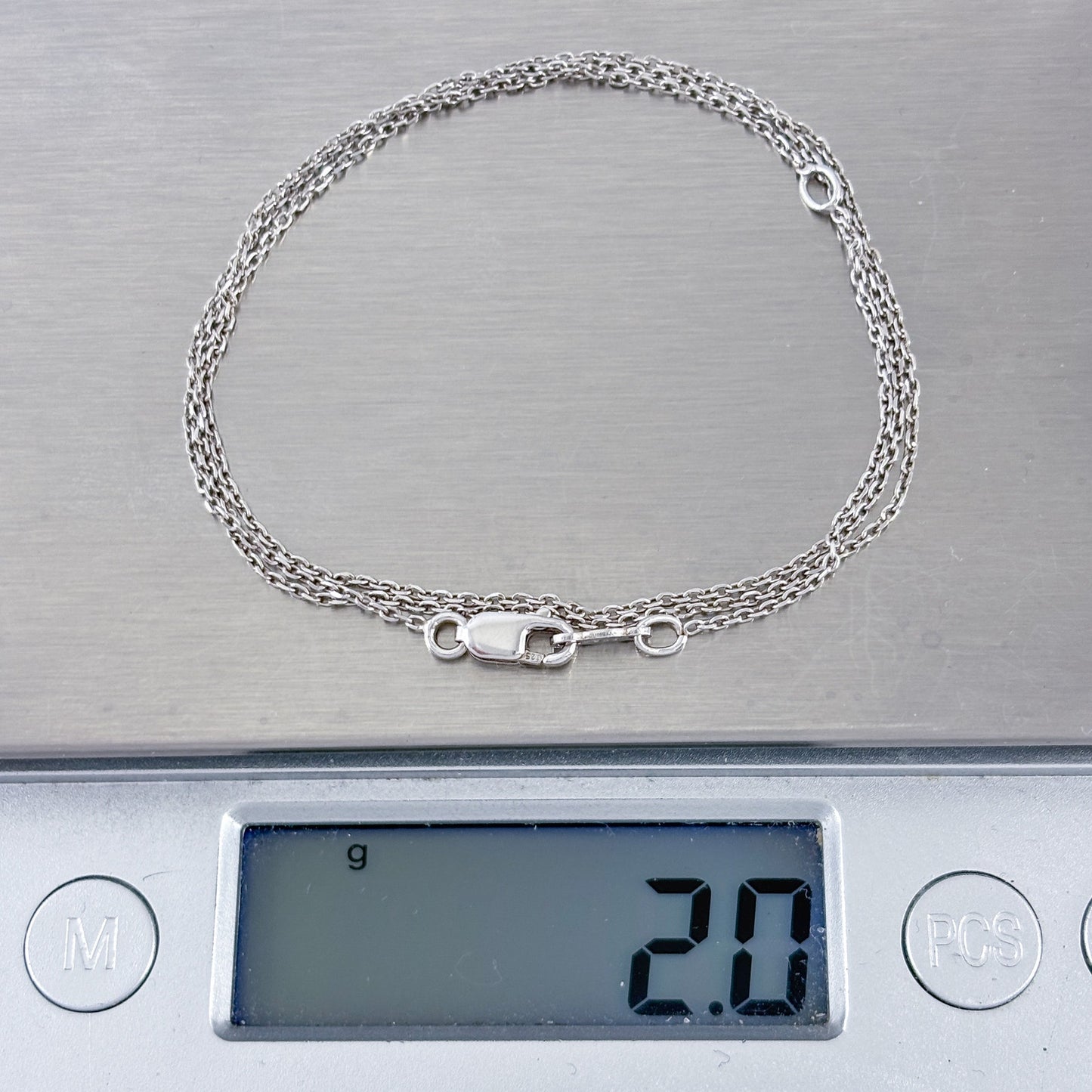 Vintage Sterling Silver 925 Cable Link Chain Necklace 16"-18"