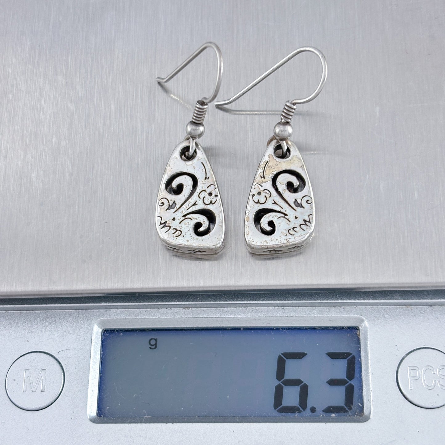 Vintage Silver-Plated Brighton Dangle Earrings