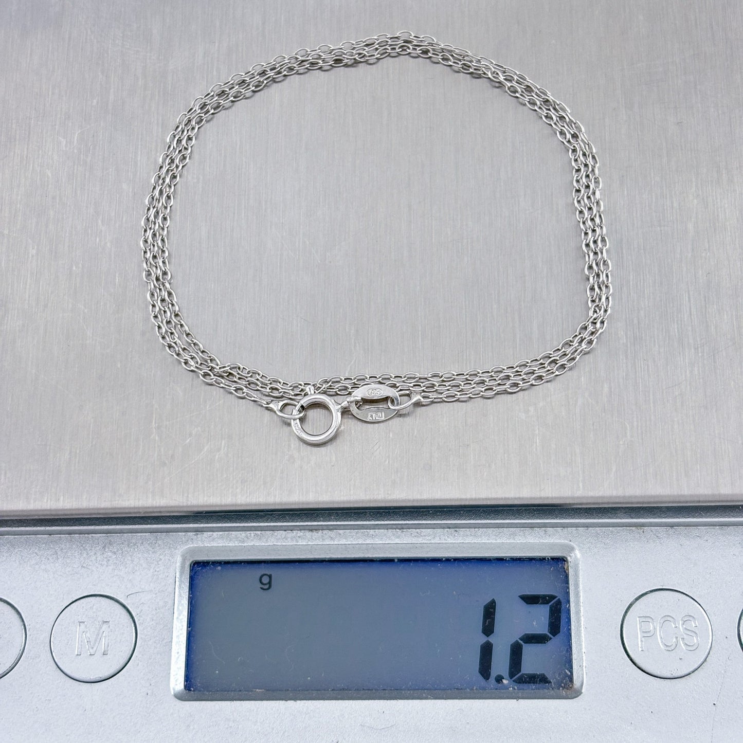 Vintage Italy Sterling Silver 925 Cable Link Chain Necklace 18"