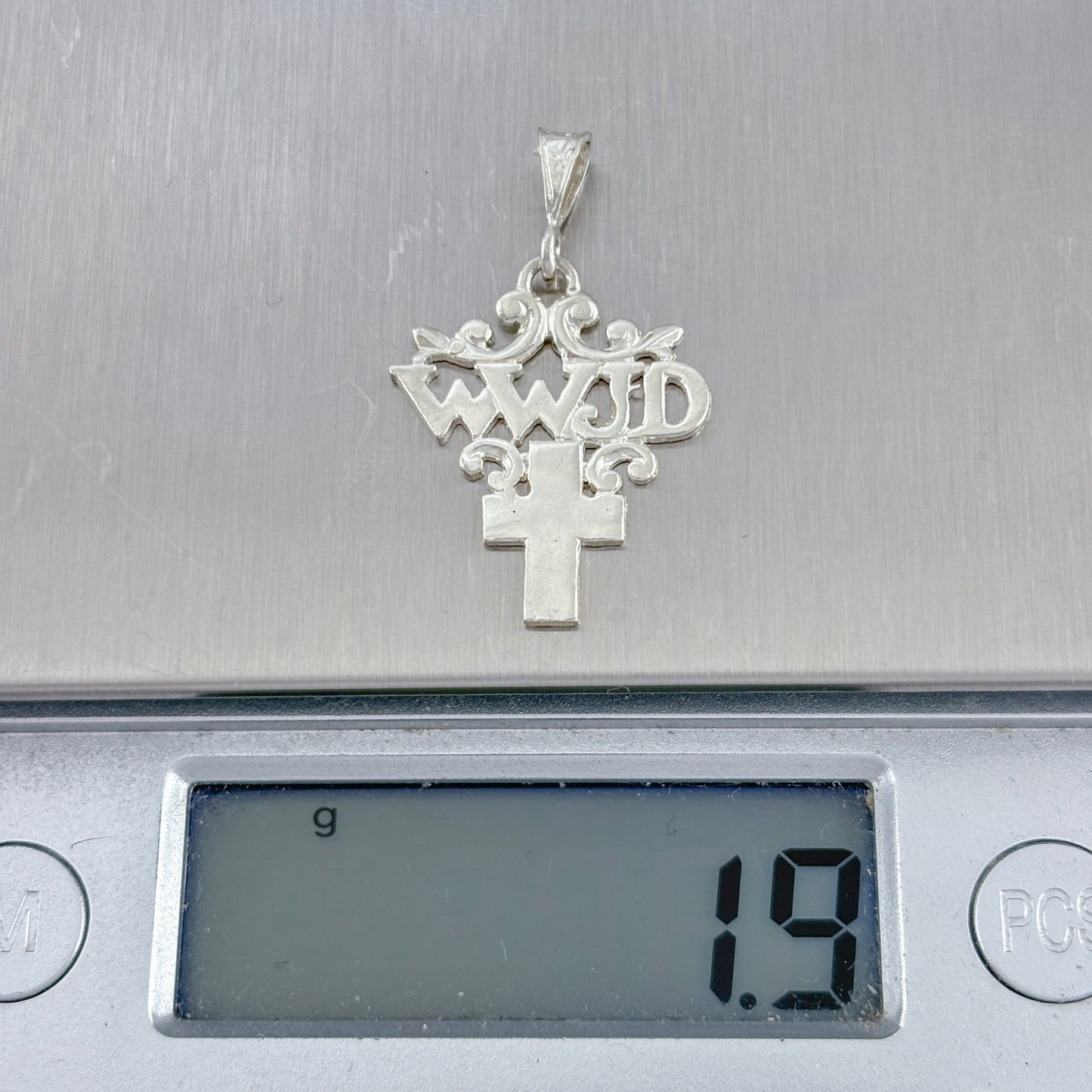 Vintage Sterling Silver 925 WWJD Cross Pendant