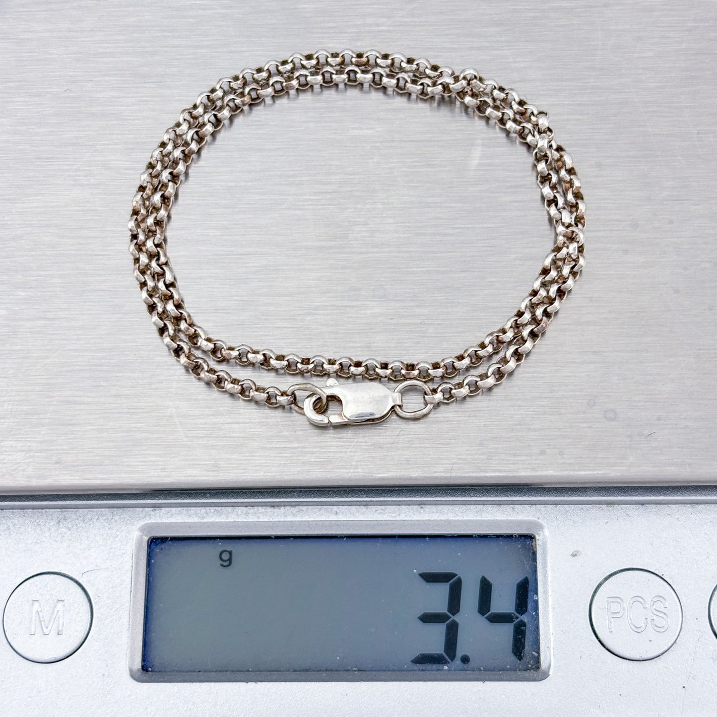 Vintage Sterling Silver 925 Box Chain Anklet 10.5"