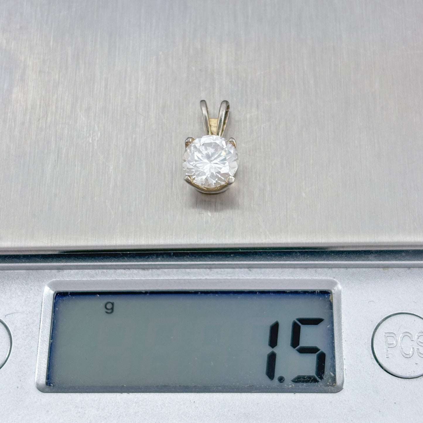 Vintage Sterling Silver 925 Cubic Zirconia Pendant