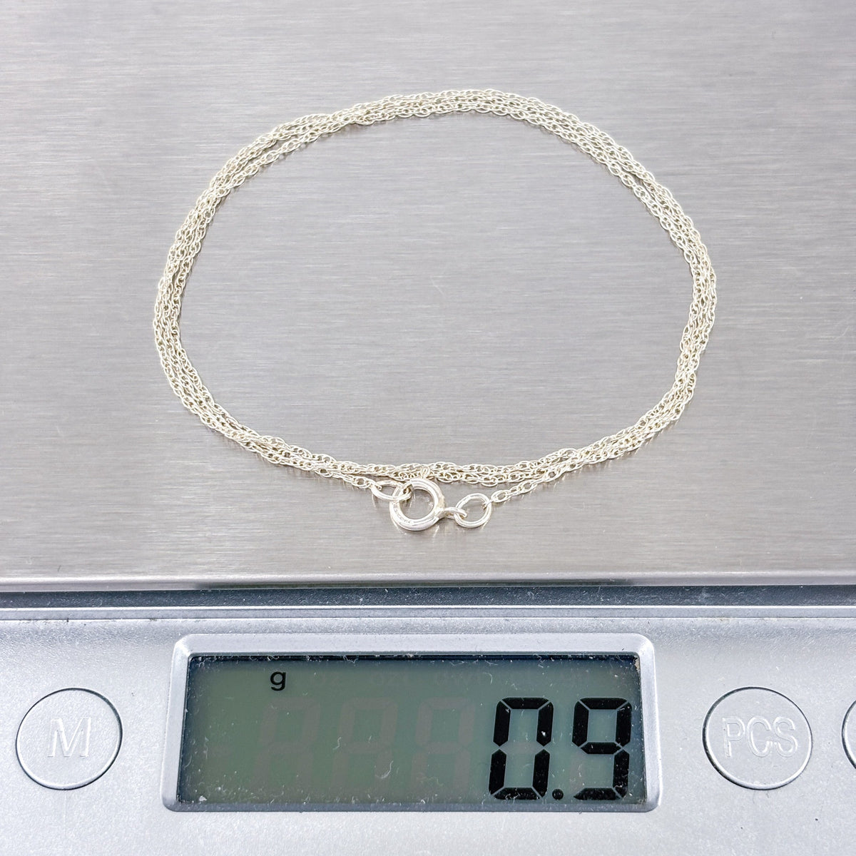 Vintage Sterling Silver 925 Rope Chain Necklace 18.5”