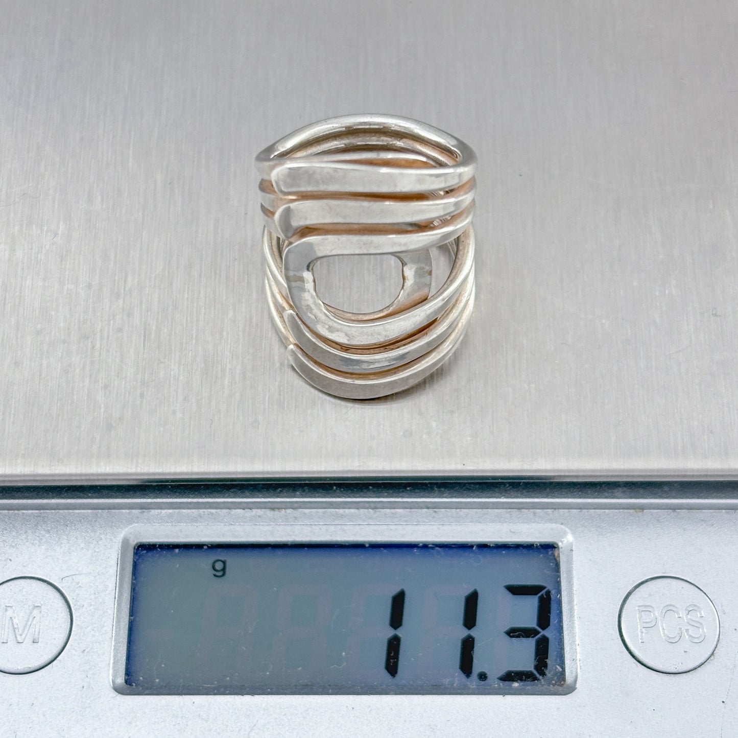 Vintage Sterling Silver 925 Multi Band Ring Size 6