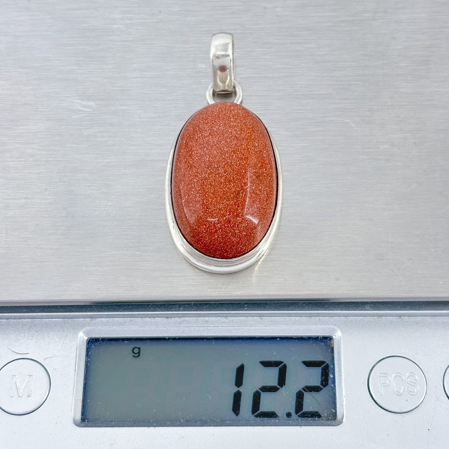 Vintage Sterling Silver 925 Sunstone Pendant