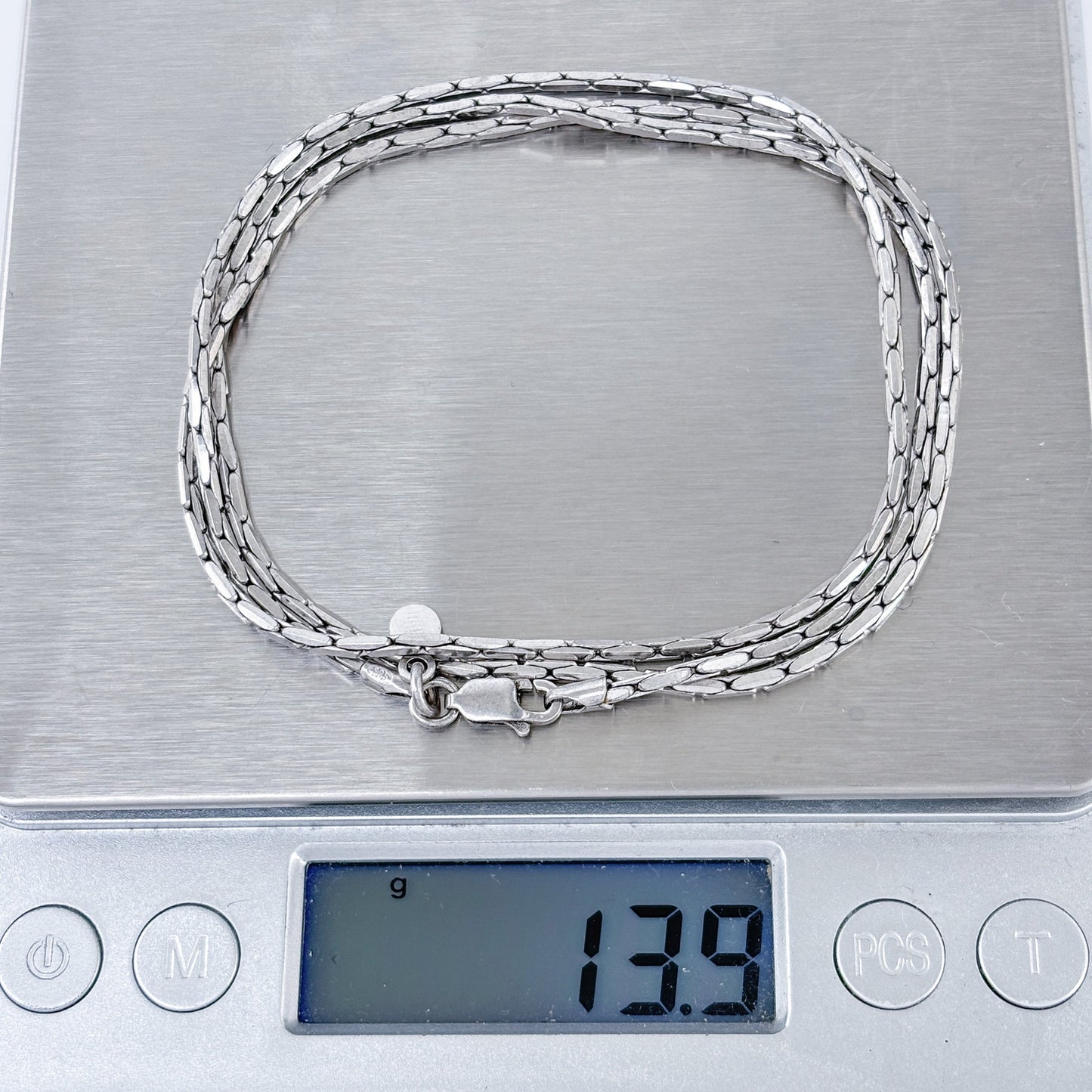 Vintage Sterling Silver 925 Cobra Link Chain Necklace 24"