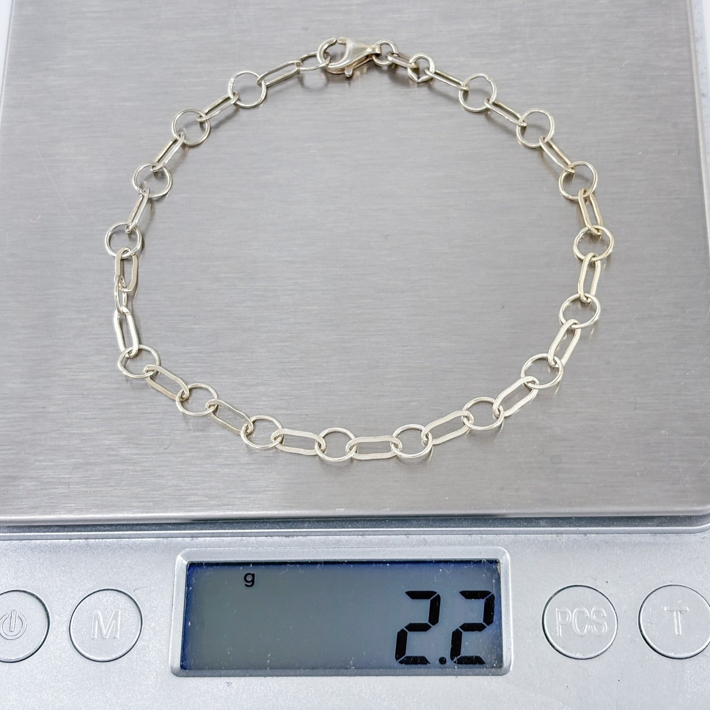 Estate Sterling Silver 925 Chain Bracelet 7.75"