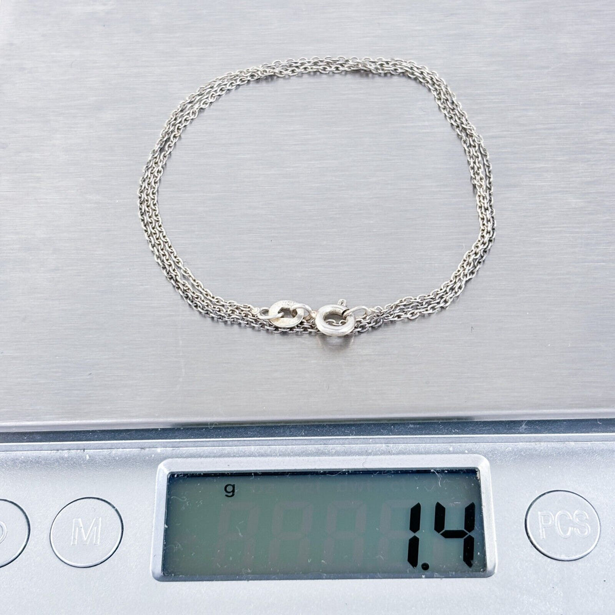 Vintage Sterling Silver 925 1.1mm Cable Chain Necklace 18"