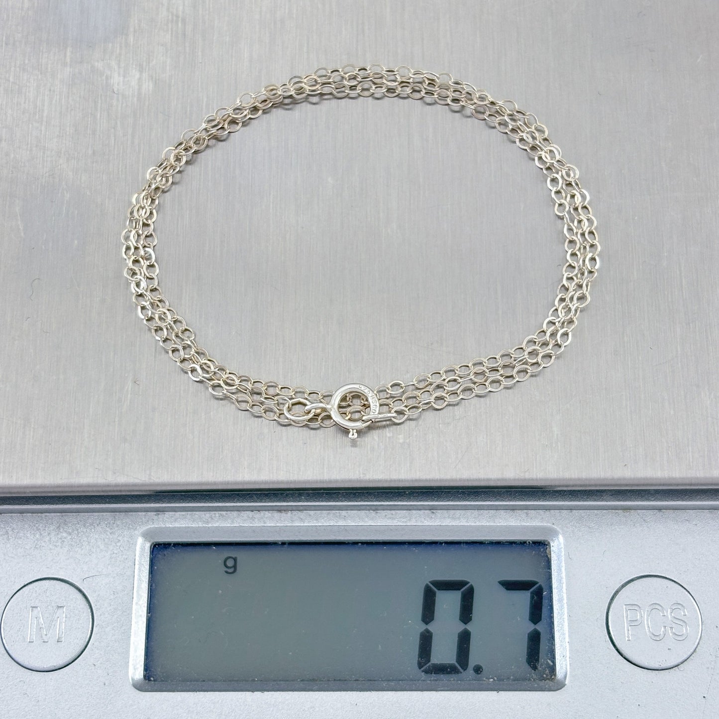 Vintage Sterling Silver 925 Cable Chain Necklace 16"