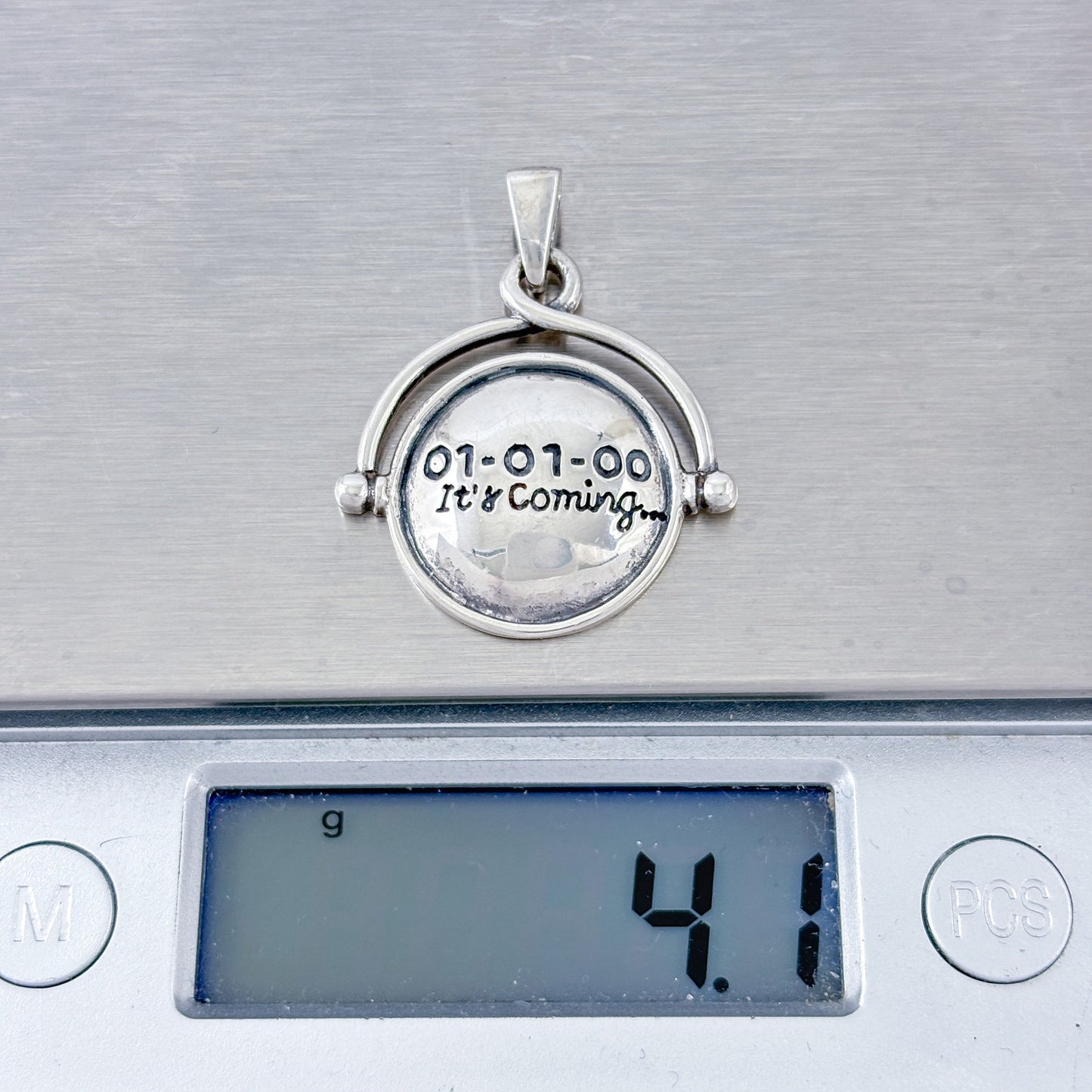 Vintage Sterling Silver 925 Y2K Millennium Pendant