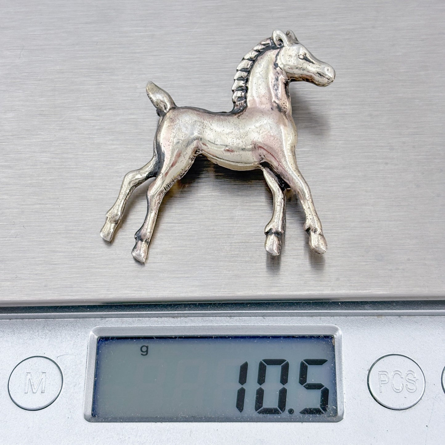 Vintage Sterling Silver 925 Horse Foal Brooch
