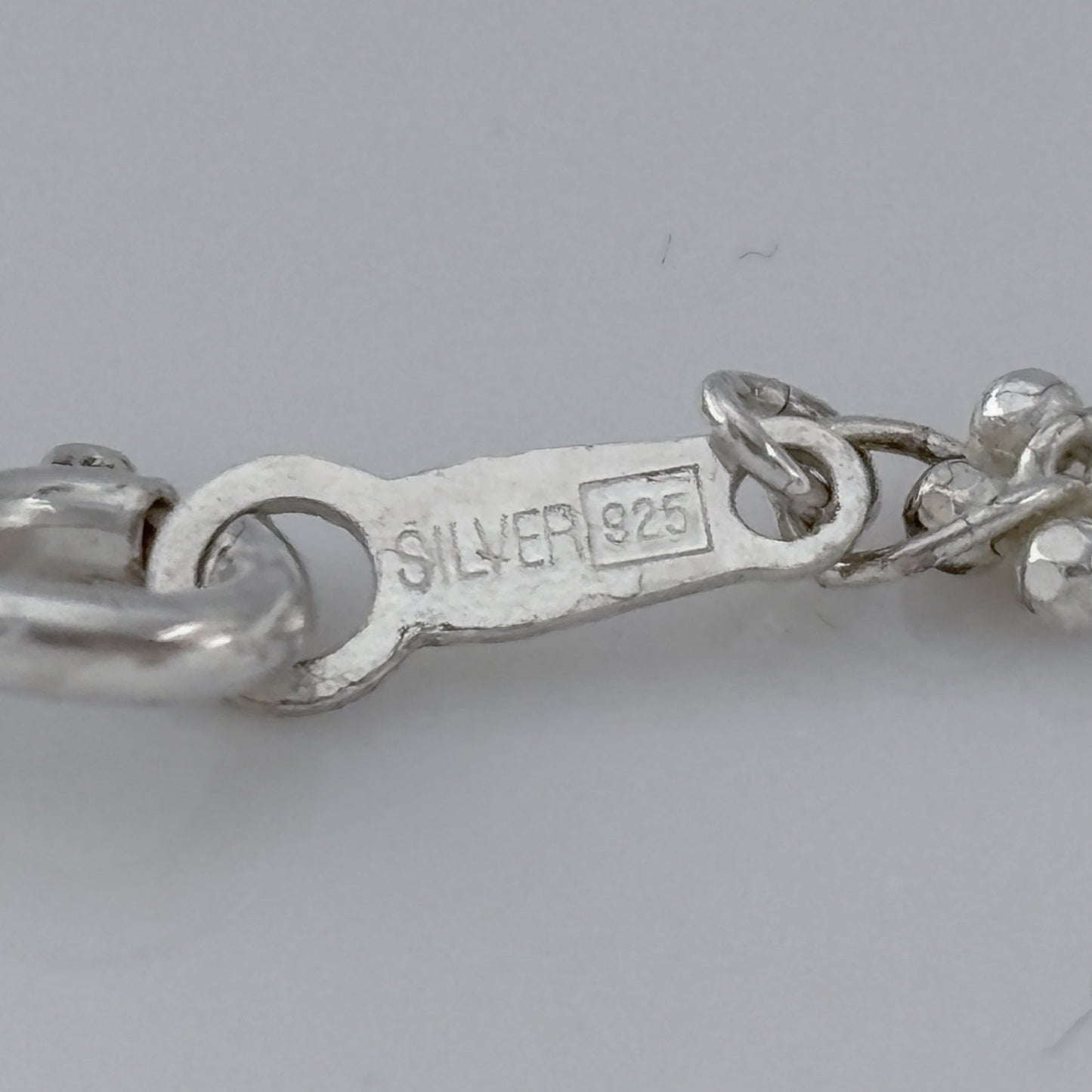 Vintage Sterling Silver 925 Bead Link Bracelet 7"
