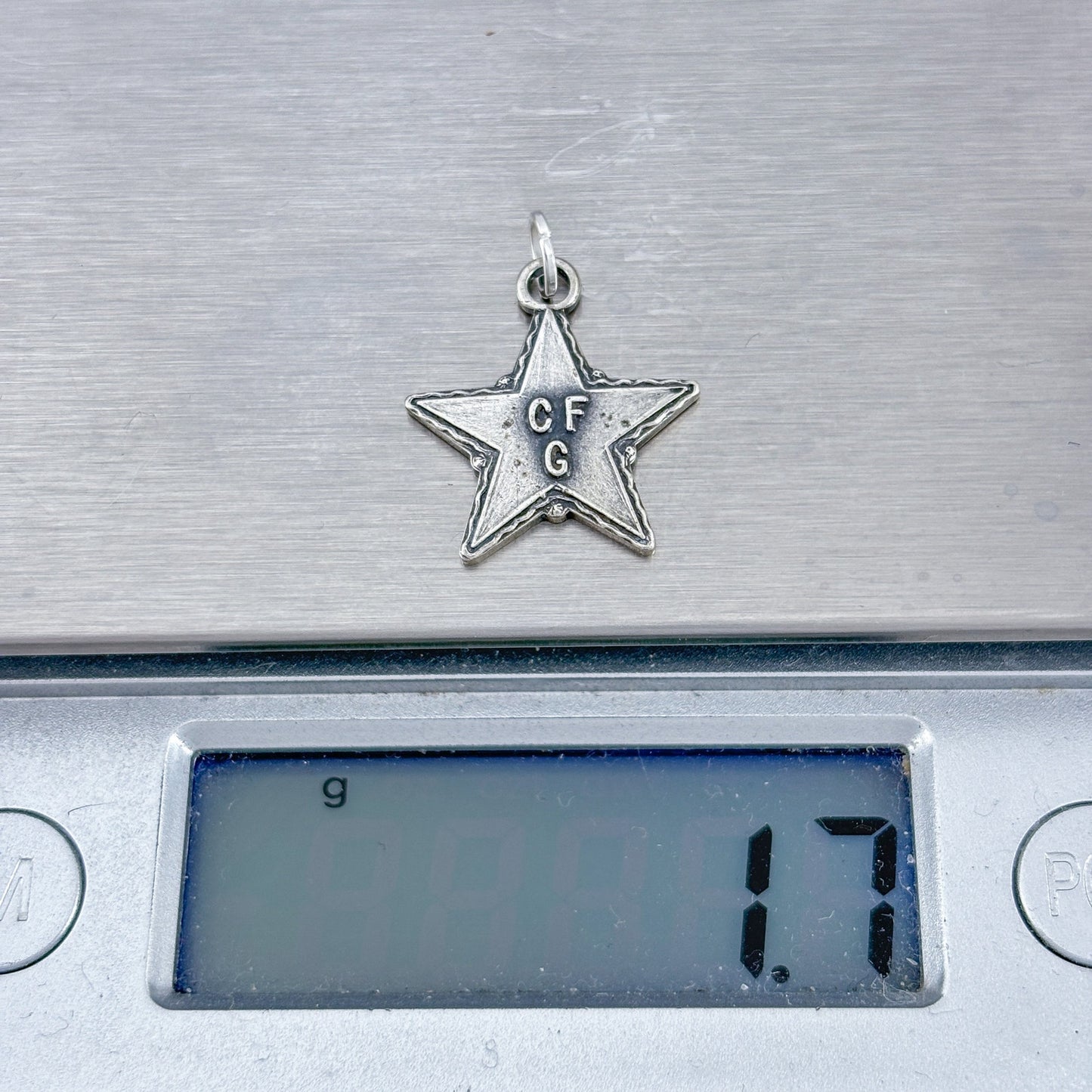 Vintage Sterling Silver 925 Star Initial Charm