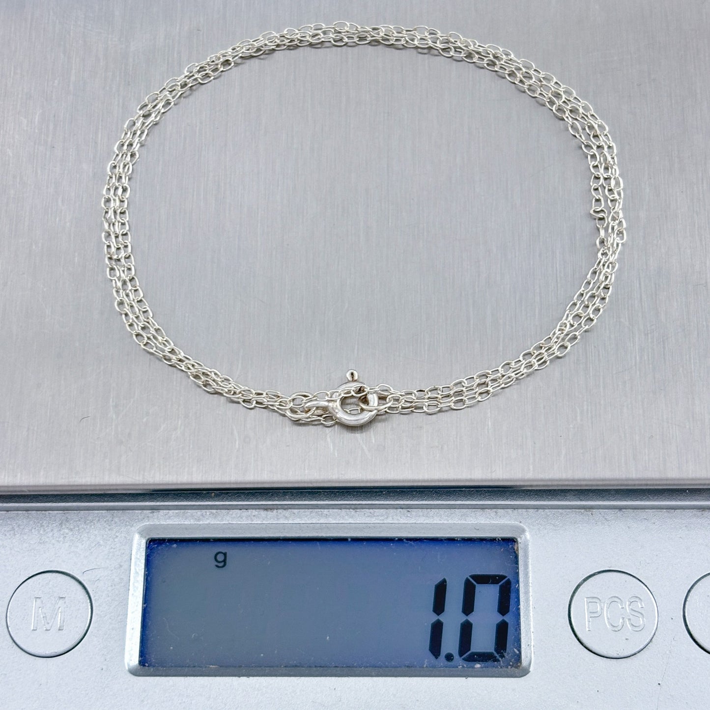 Vintage Sterling Silver 925 Cable Link Chain Necklace 19.5"