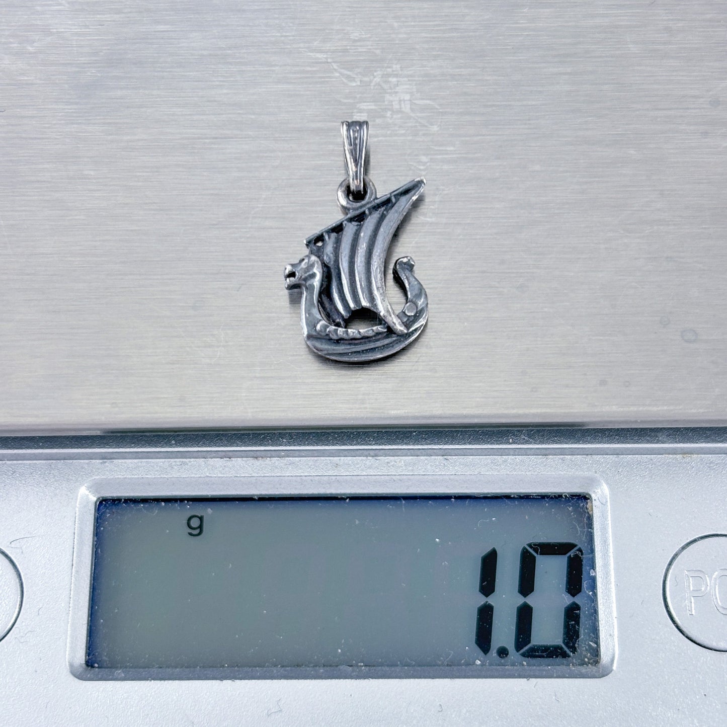 Vintage Sterling Silver 925 Norse Viking Boat Dragonship Seafarer Charm