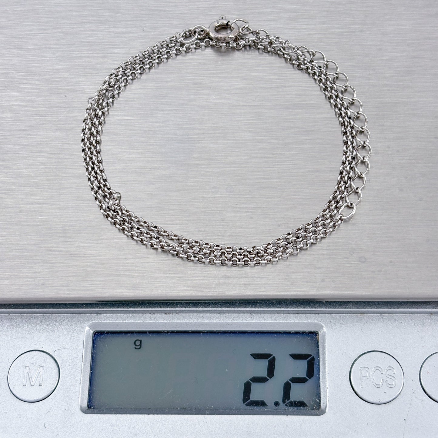 Vintage Sterling Silver 925 Rolo Link Chain Necklace 16"-18"