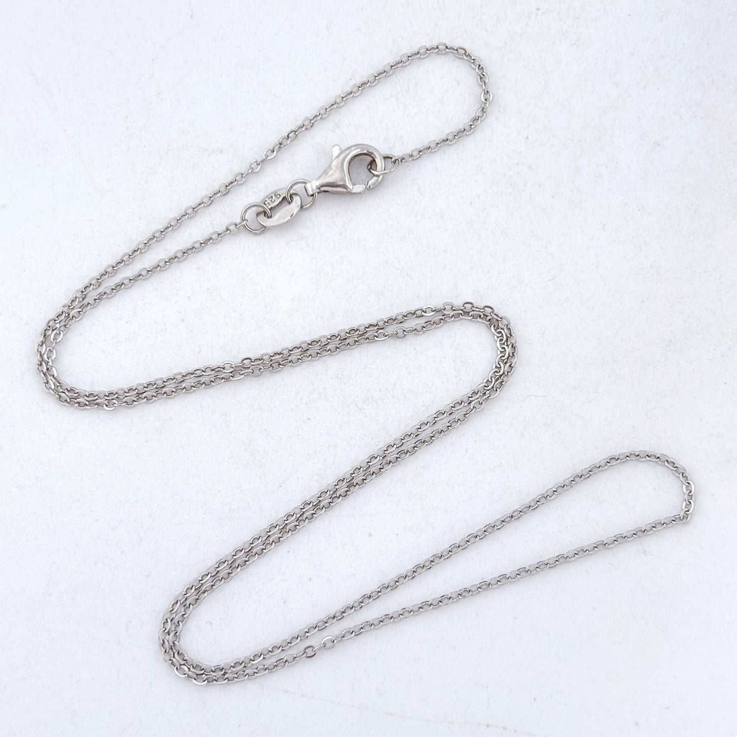 Vintage Sterling Silver 925 Cable Link Chain Necklace 18"