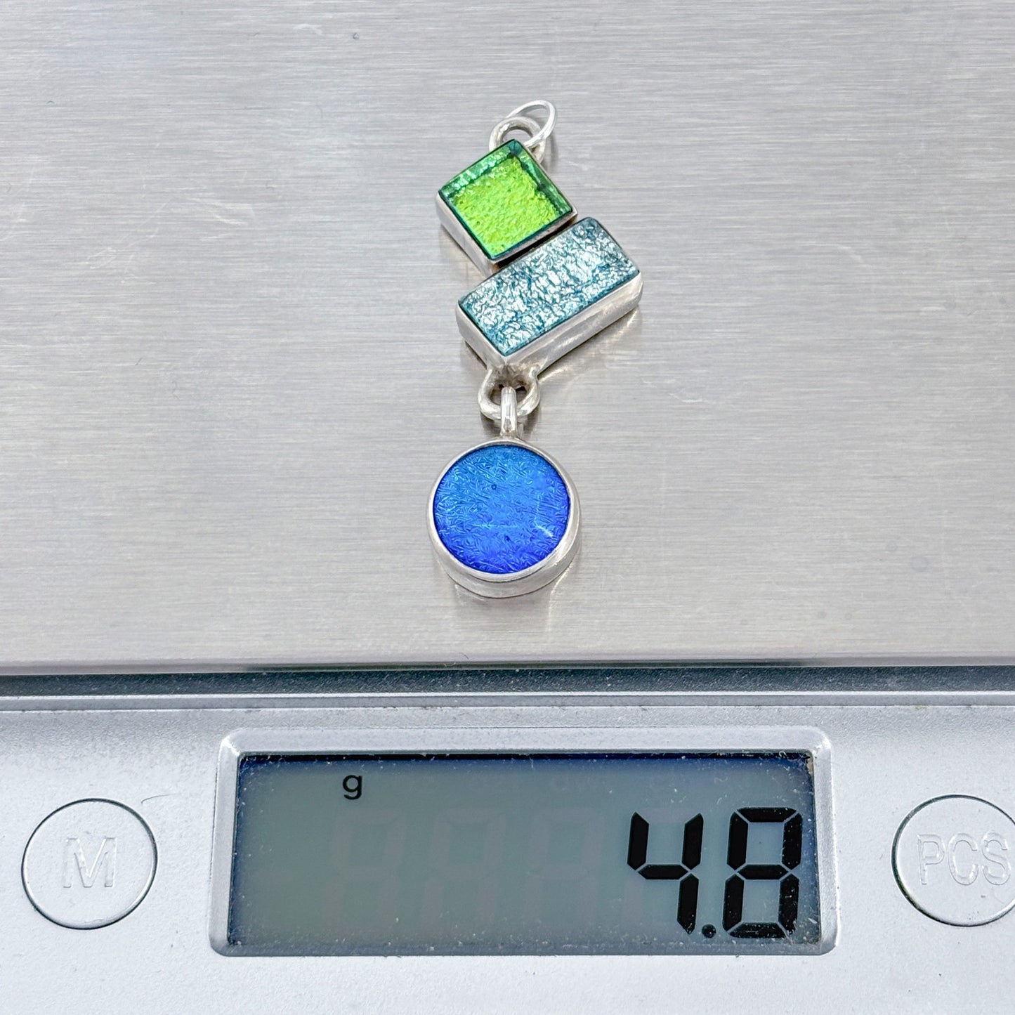 Vintage Sterling Silver 925 Dichroic Glass Pendant