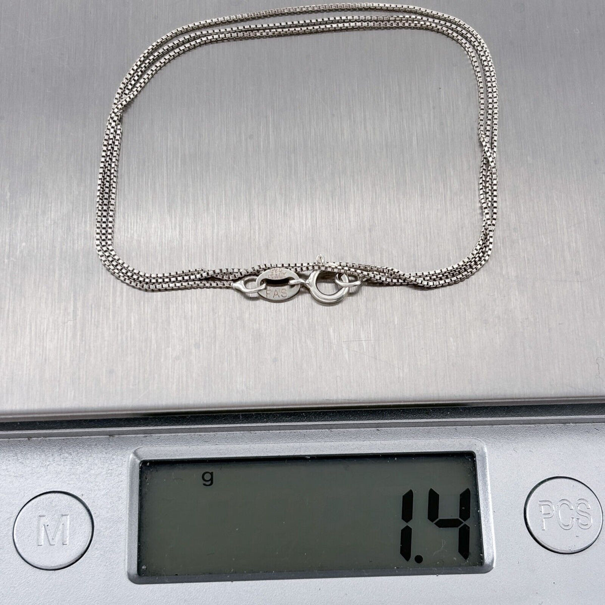 Vintage Italy Sterling Silver 925 Box Chain Necklace 18.25"