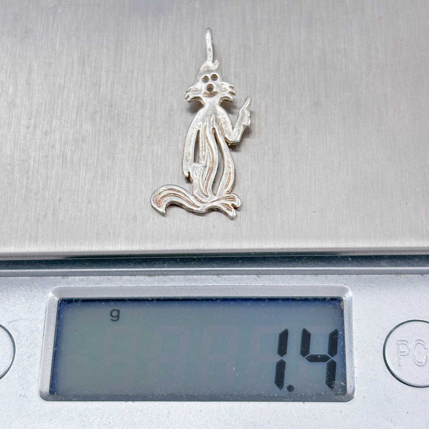 Vintage Sterling Silver 925 Sylvester The Cat Cut-Out Charm