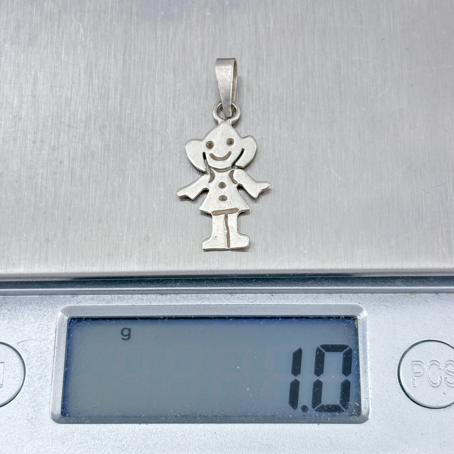 Vintage Sterling Silver 925 Girl Pendant
