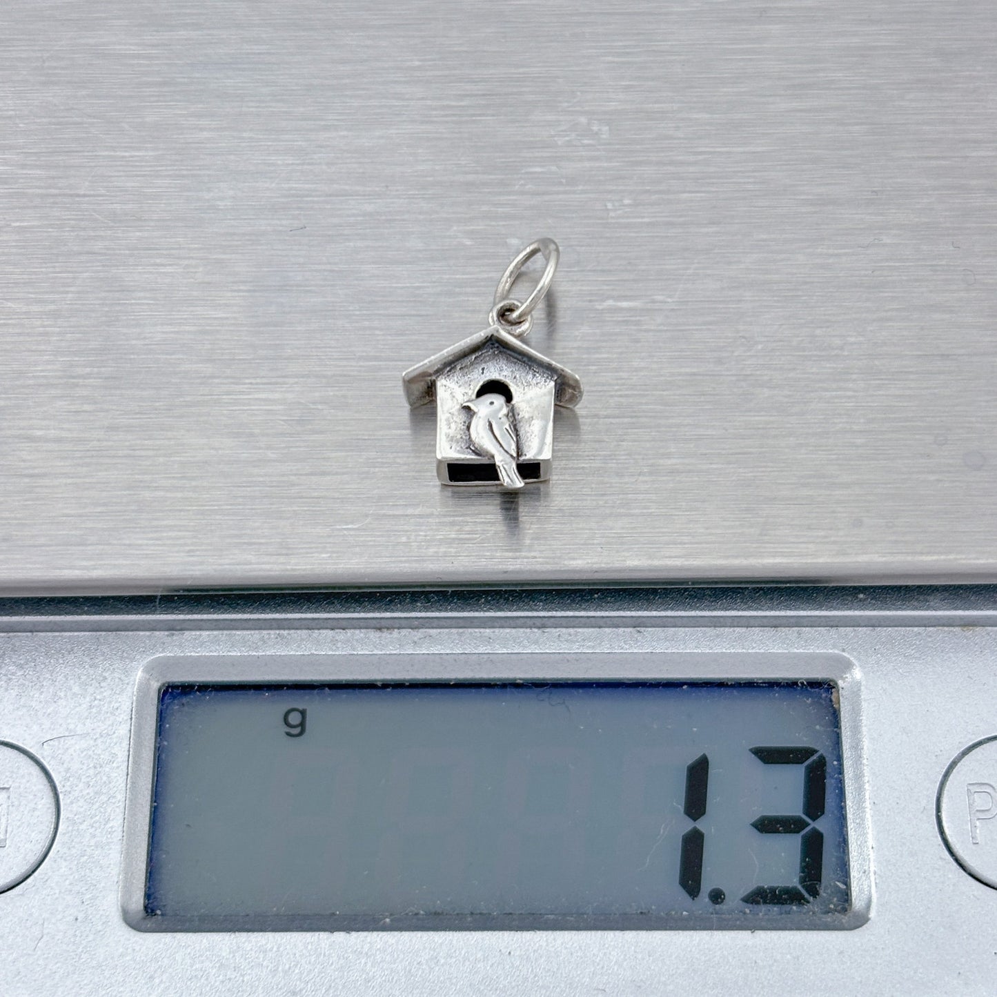 Vintage Sterling Silver 925 Birdhouse Bird Charm