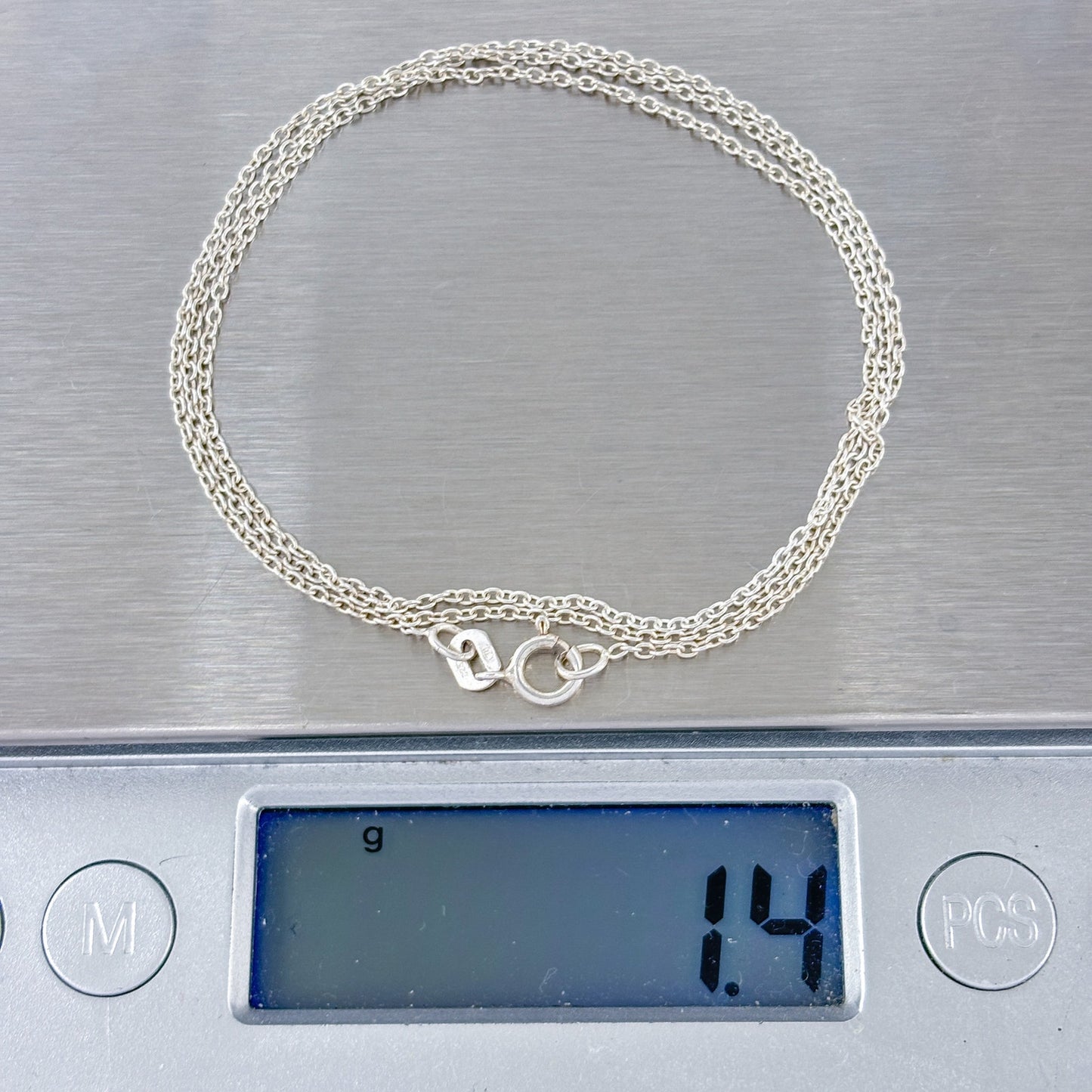 Vintage Sterling Silver 925 Cable Link Chain Necklace 18"