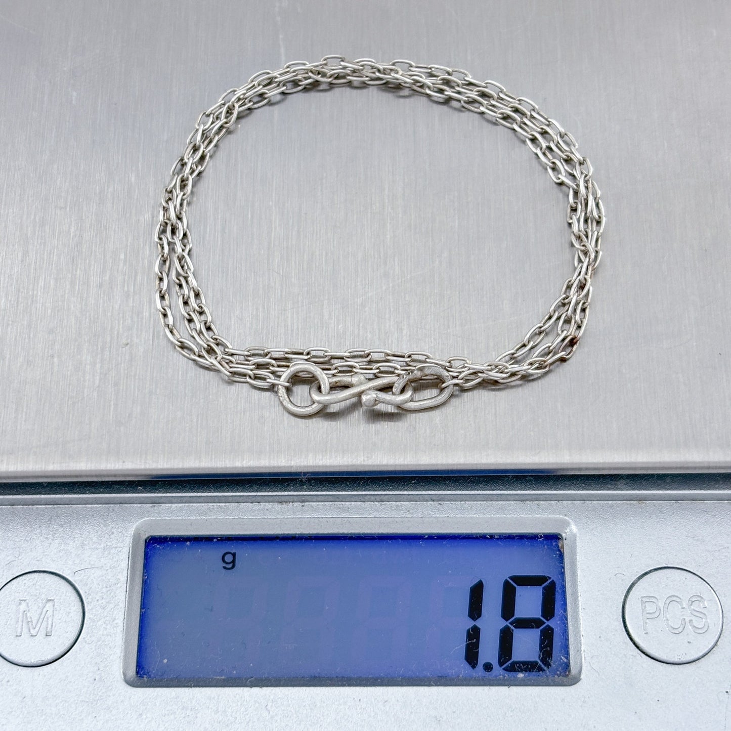 Vintage Sterling Silver 925 Cable Link Chain Necklace 15.5"