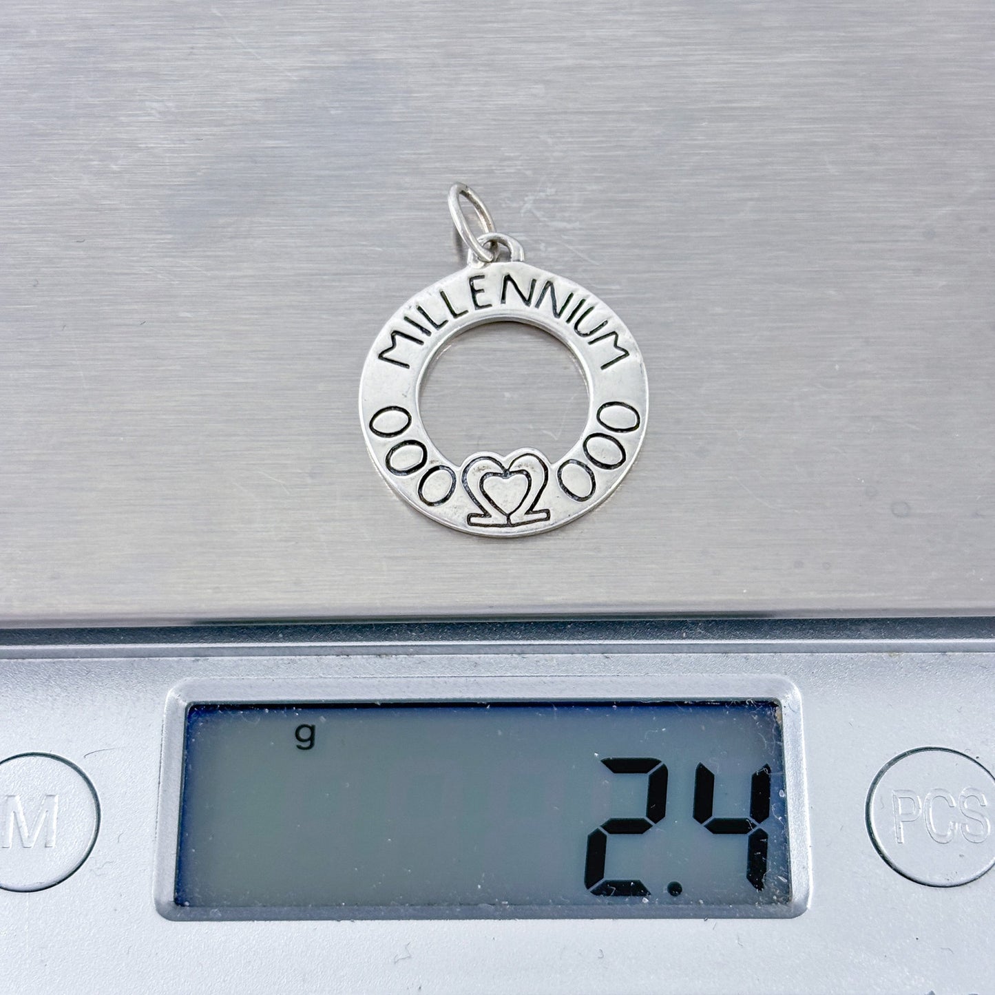 Vintage Sterling Silver 925 Millennium Heart Charm