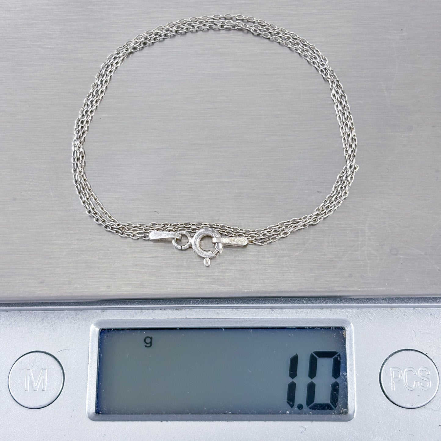 Vintage Sterling Silver 925 Cable Link Chain Necklace 16"