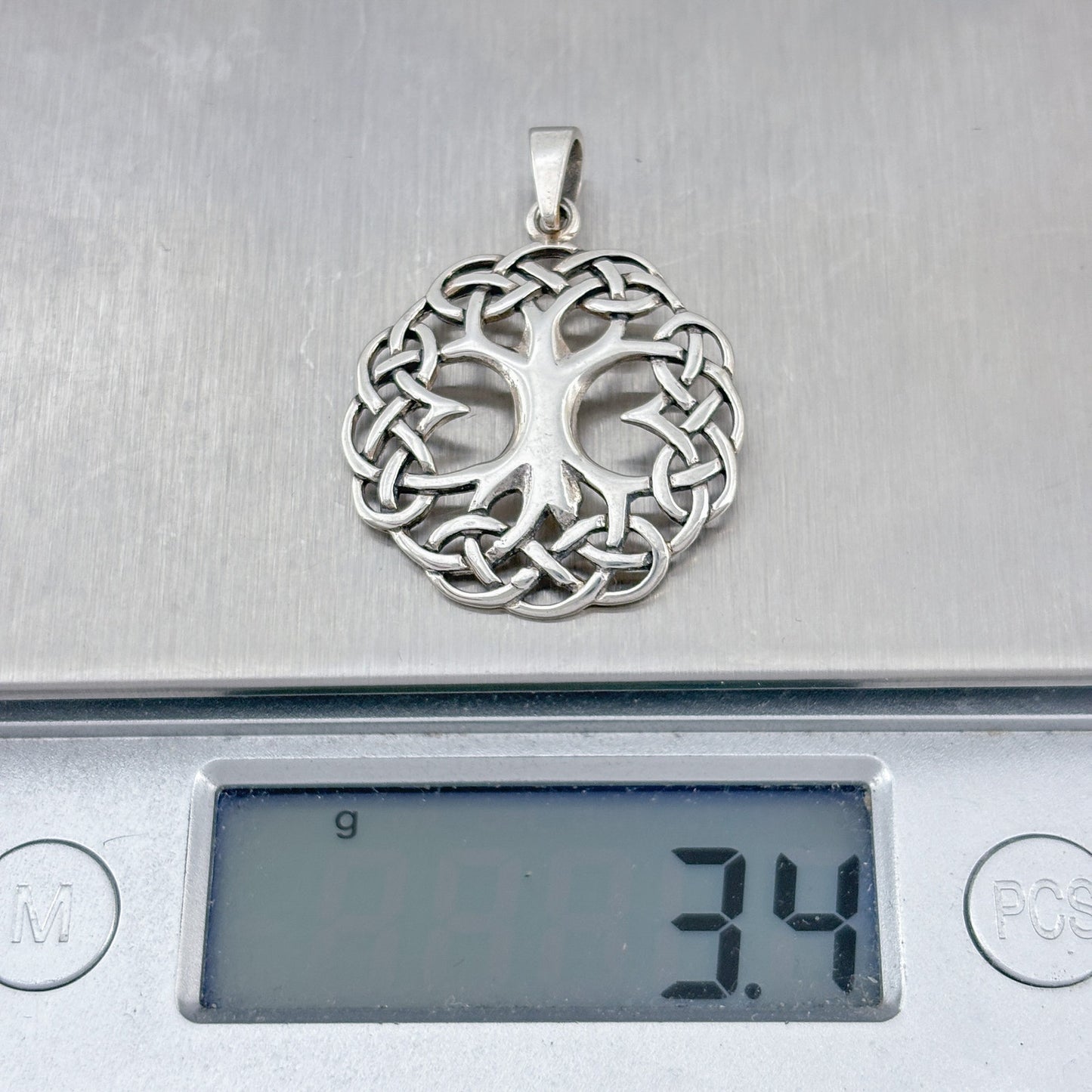 Vintage Sterling Silver 925 Tree of Life Celtic Pendant