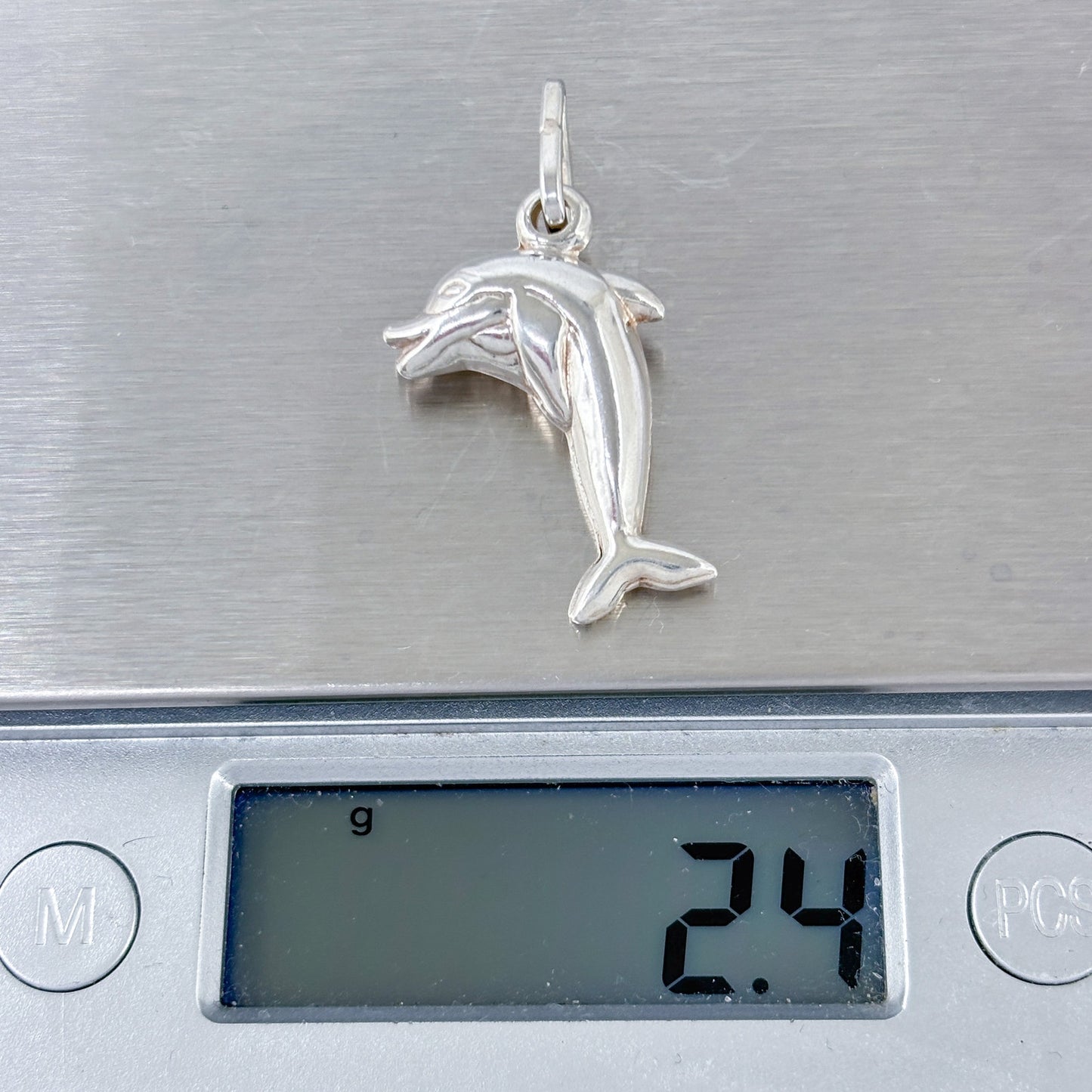 Vintage Sterling Silver 925 Dolphin Pendant