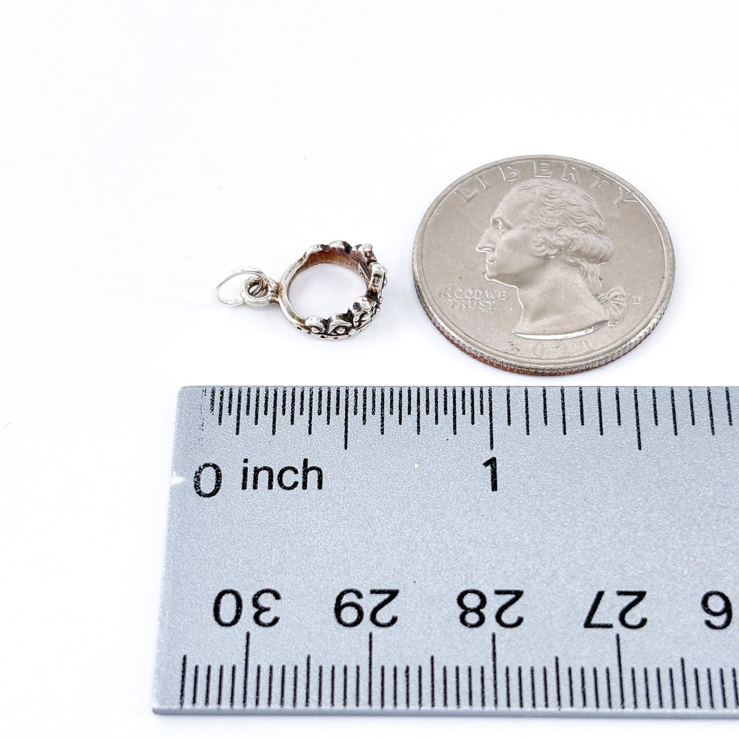 Vintage Sterling Silver 925 Ornate Crown Charm Pendant