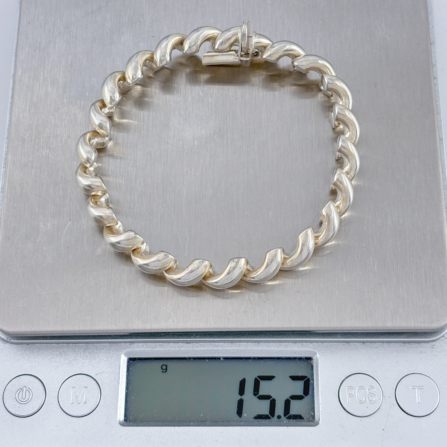 Vintage Italian Milor Sterling Silver 925 San Marco Link Bracelet 7"