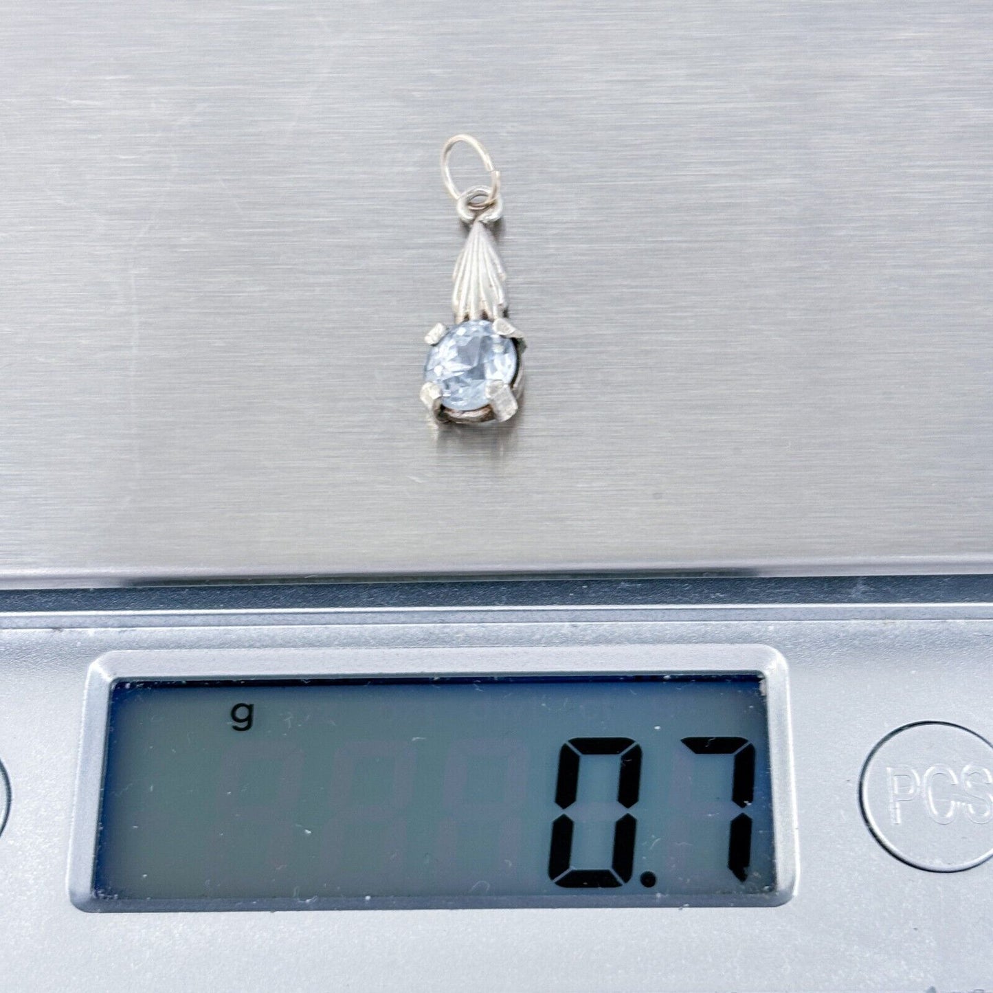 Vintage Sterling Silver 925 Topaz Dangle Pendant