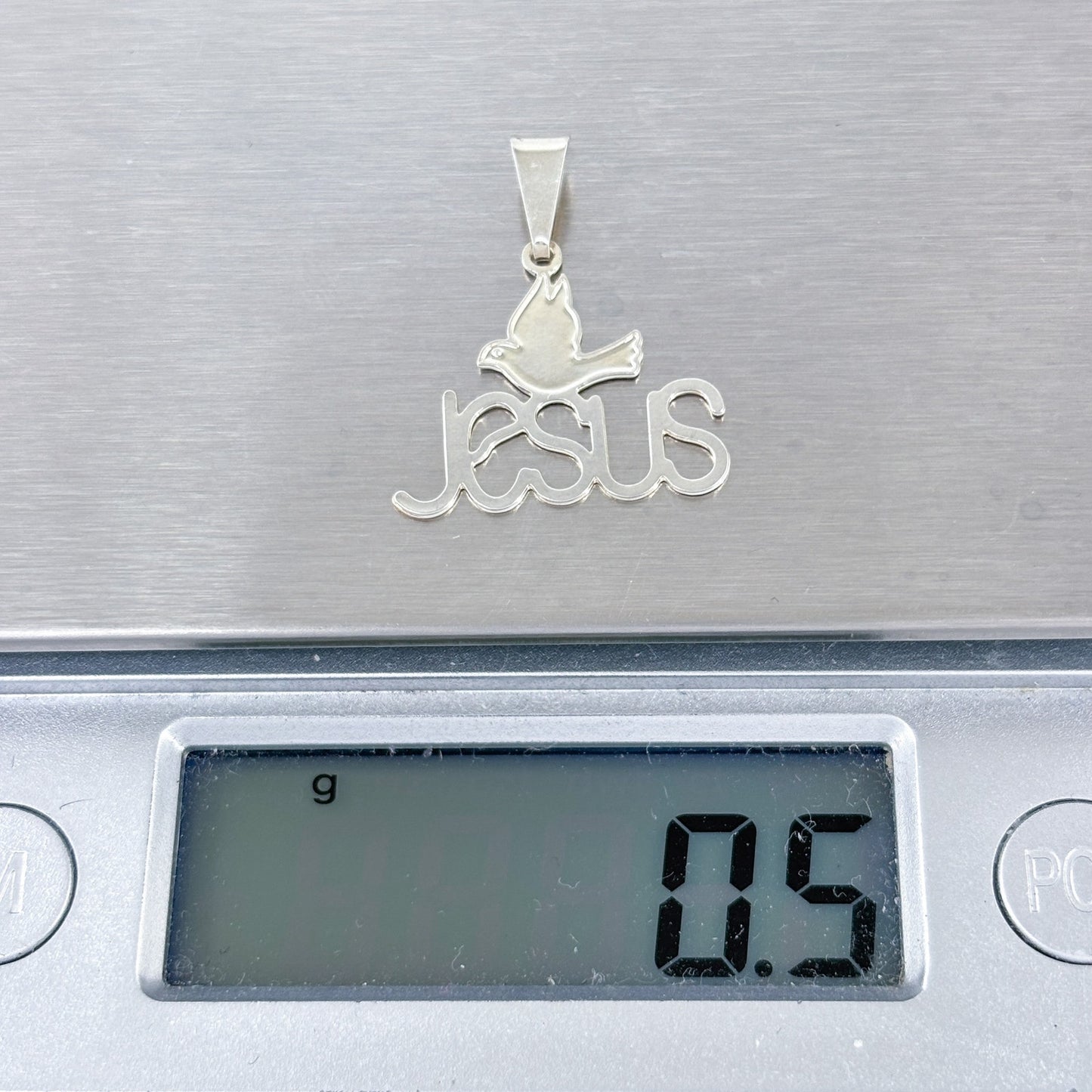 Estate Sterling Silver 925 Dove Religious Jesus Charm Pendant