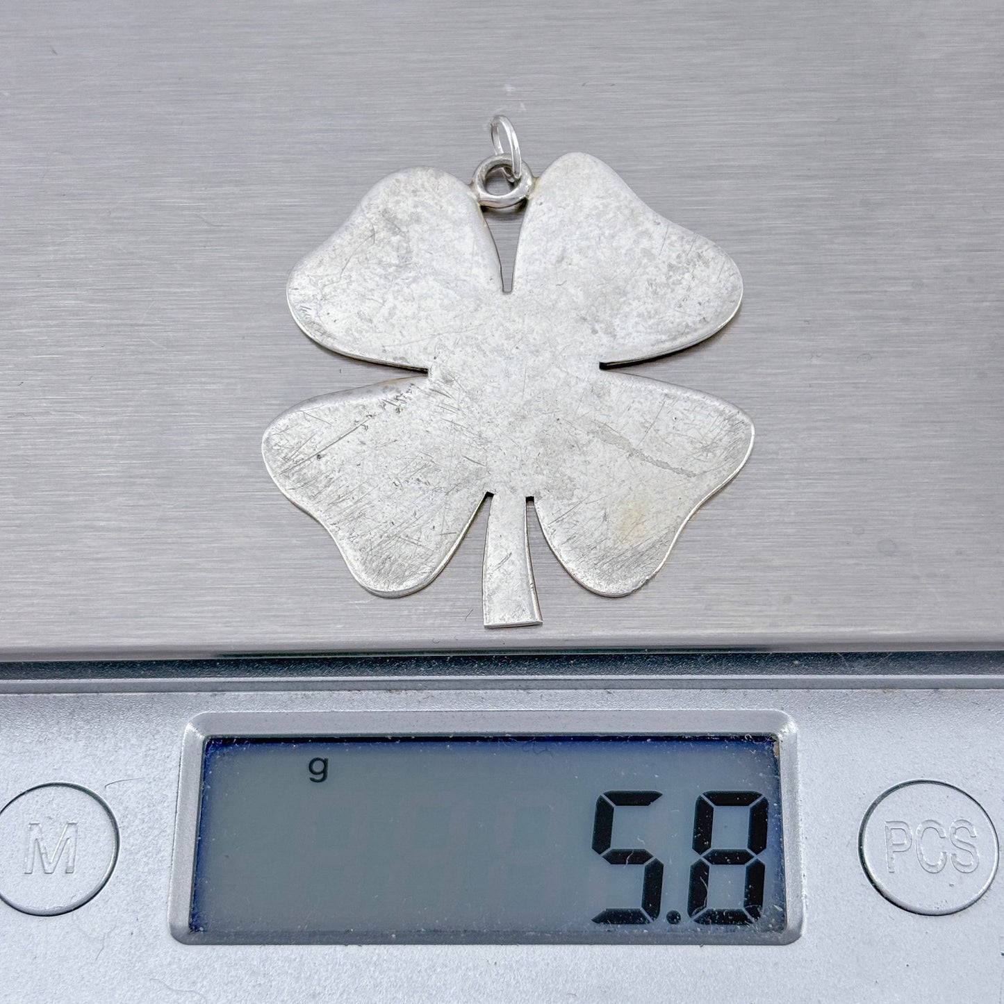 Vintage Sterling Silver 925 Four Leaf Clover Pendant
