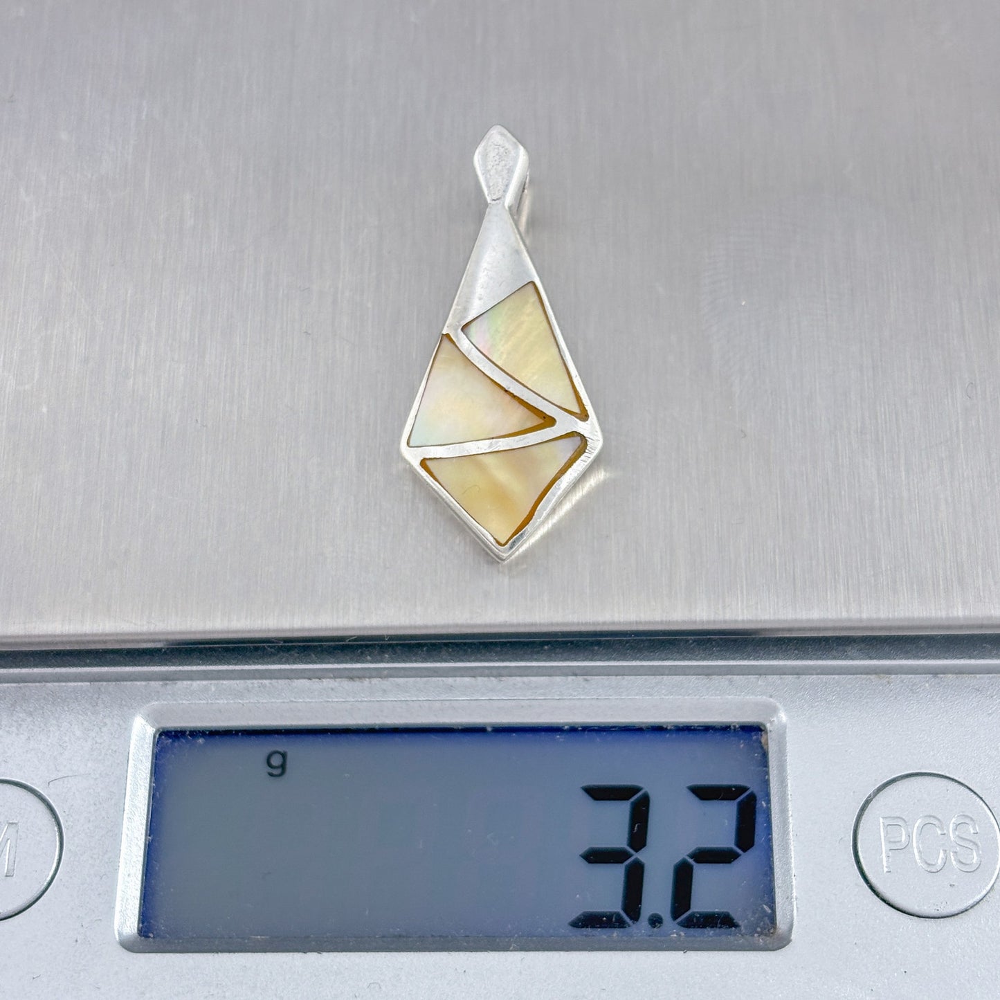 Vintage Sterling Silver 925 Abalone Pendant
