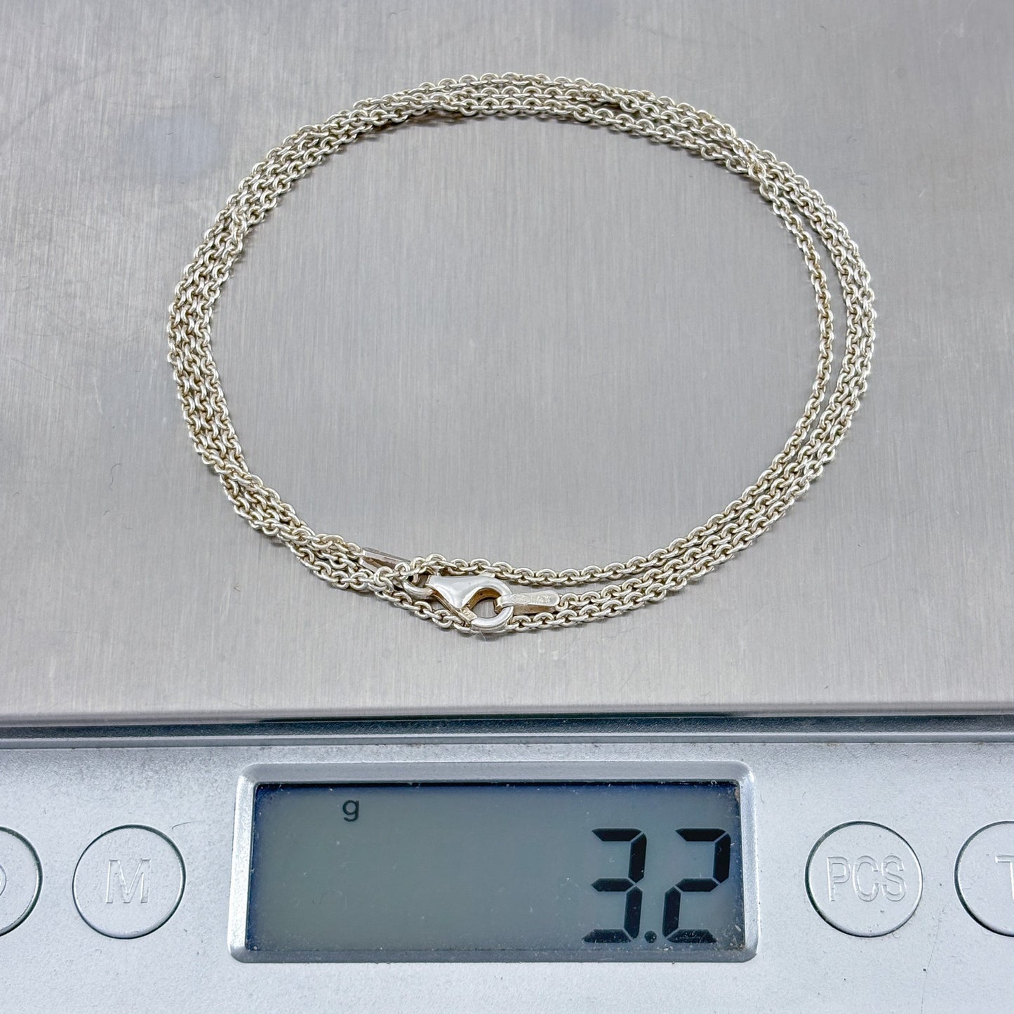 Vintage Italian Sterling Silver 925 Cable Chain Necklace 20"