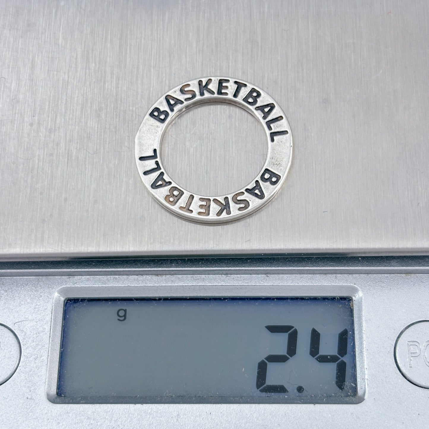 Vintage Sterling Silver 925 Basketball Pendant