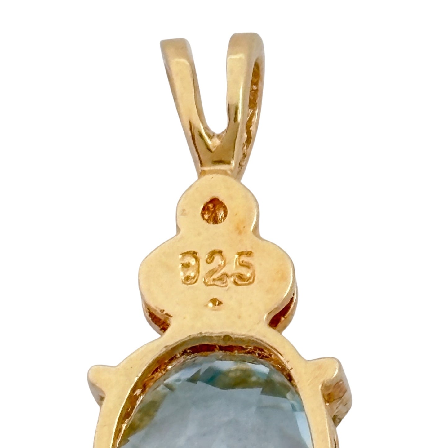 Vintage Gold-Tone Sterling Silver 925 Topaz Diamond Pendant
