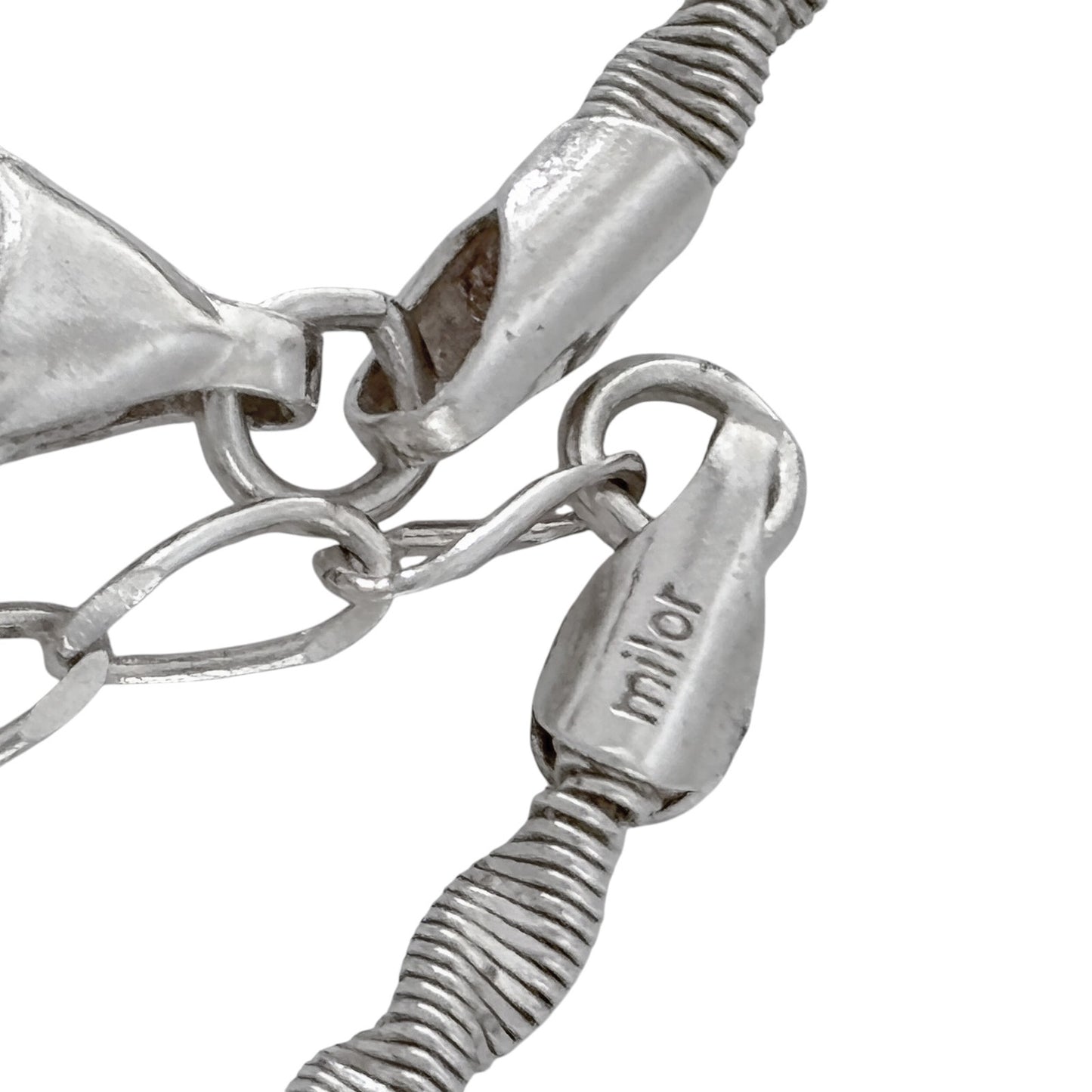 Vintage Italy Sterling Silver 925 Twisted Chain Necklace 16"-18"