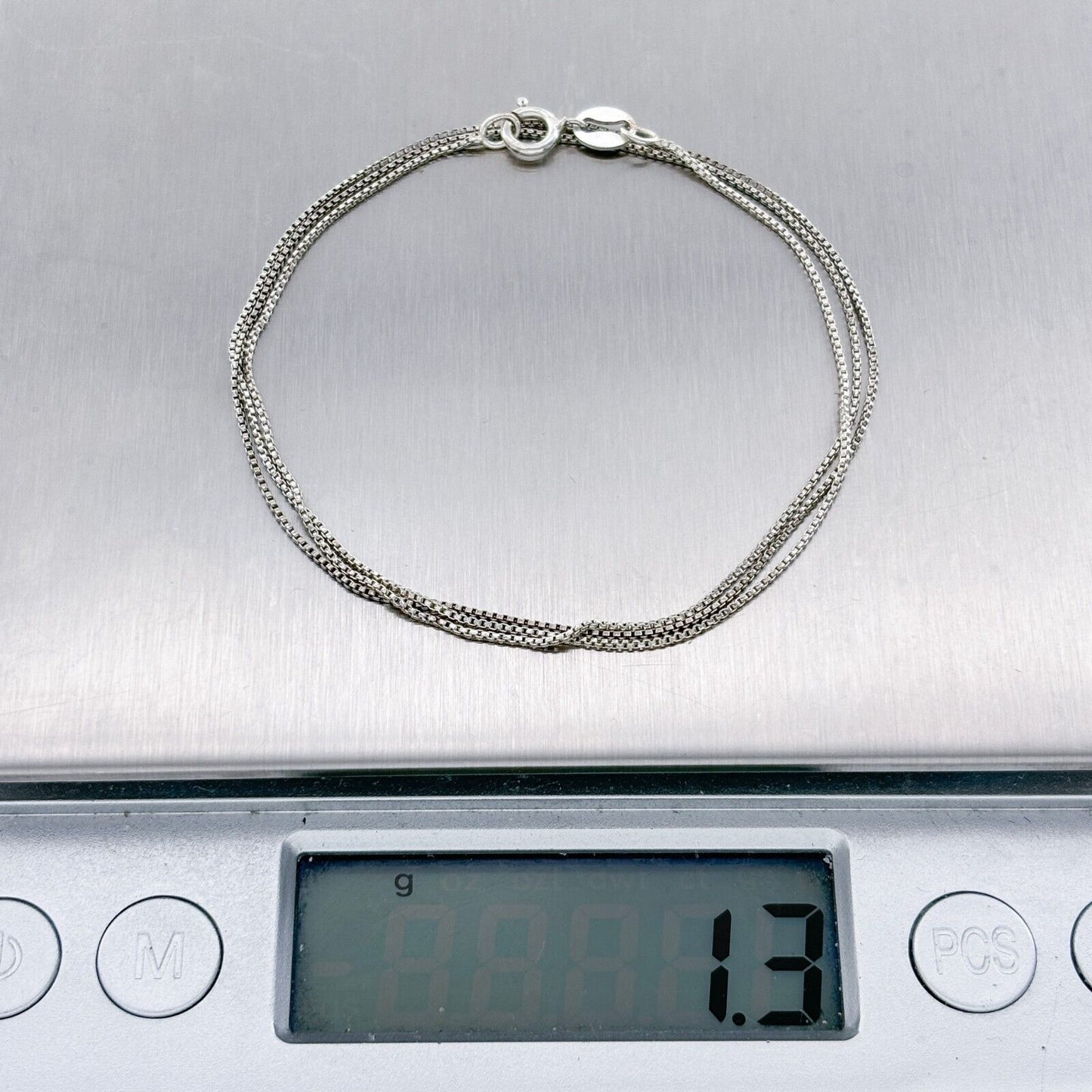 Vintage Sterling Silver 925 Box Chain Necklace 18.5"