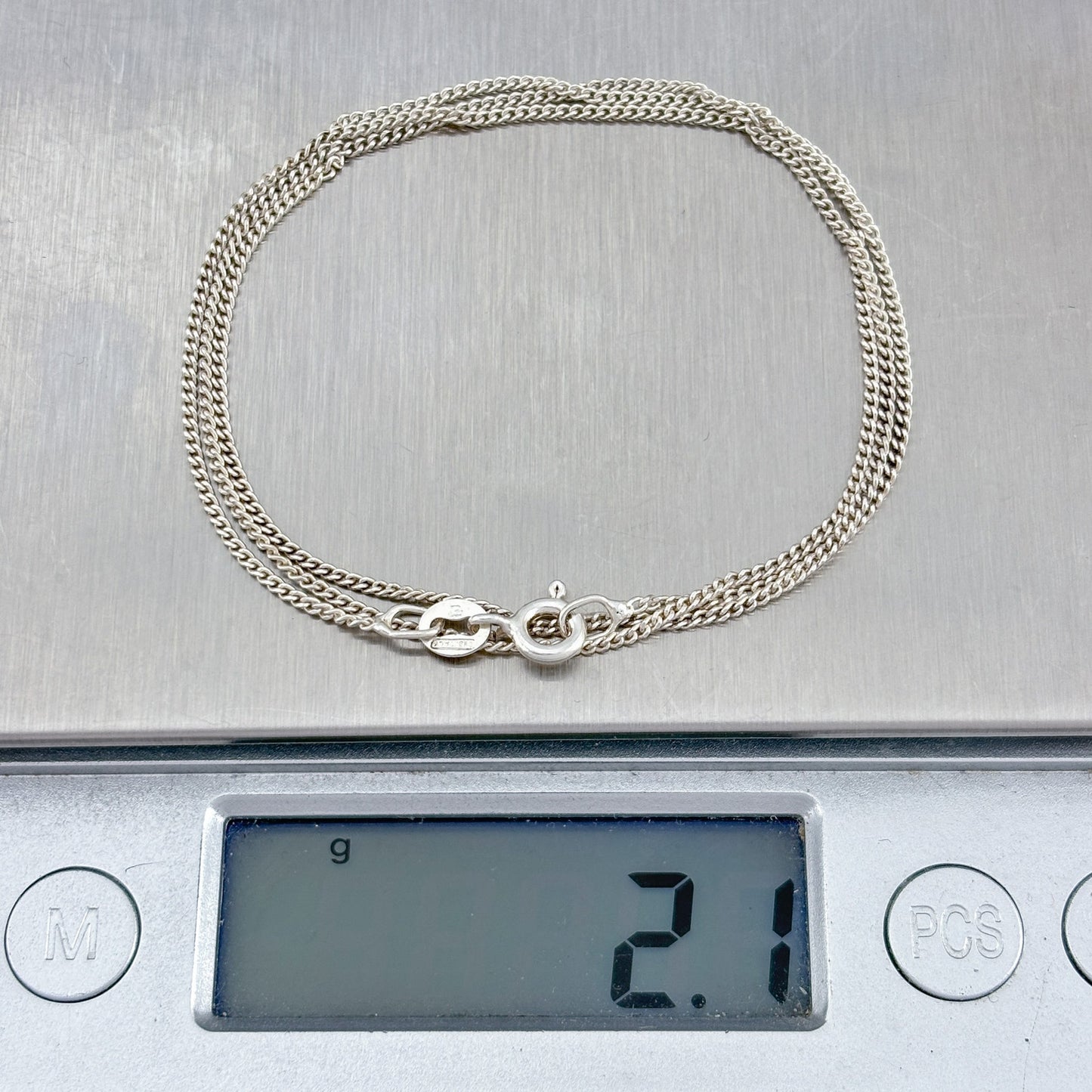 Vintage Italy Sterling Silver 925 Curb Link Chain Necklace 18"