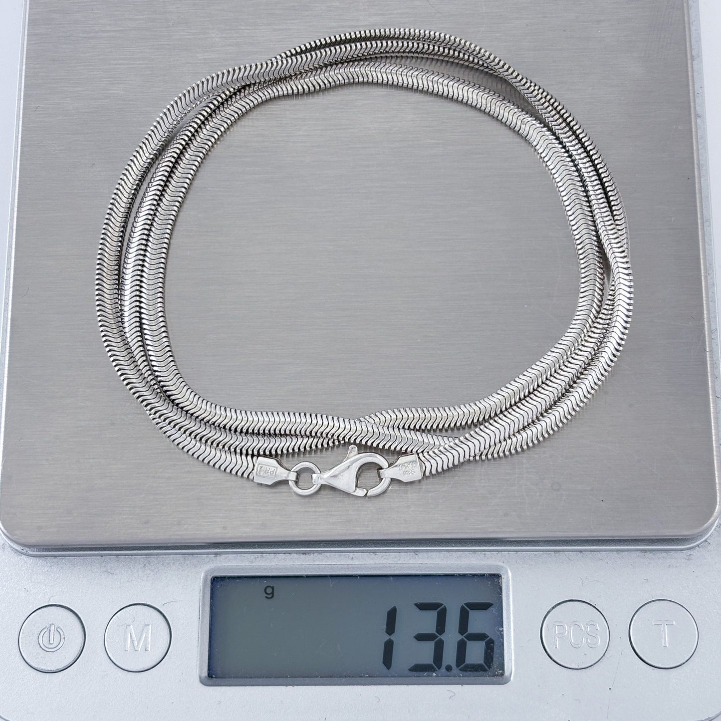 Vintage Italian Sterling Silver 925 Snake Link Chain Necklace 25"