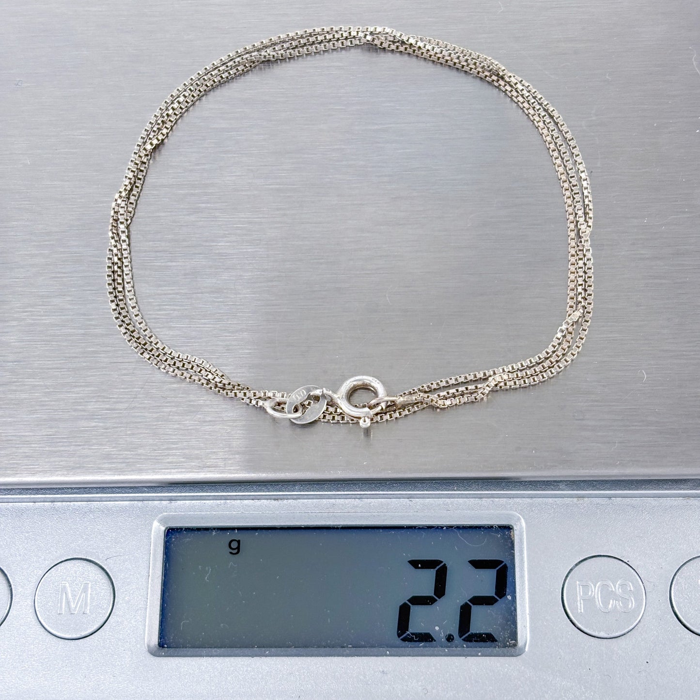 Vintage Italy Sterling Silver 925 Box Link Chain Necklace 20.5"